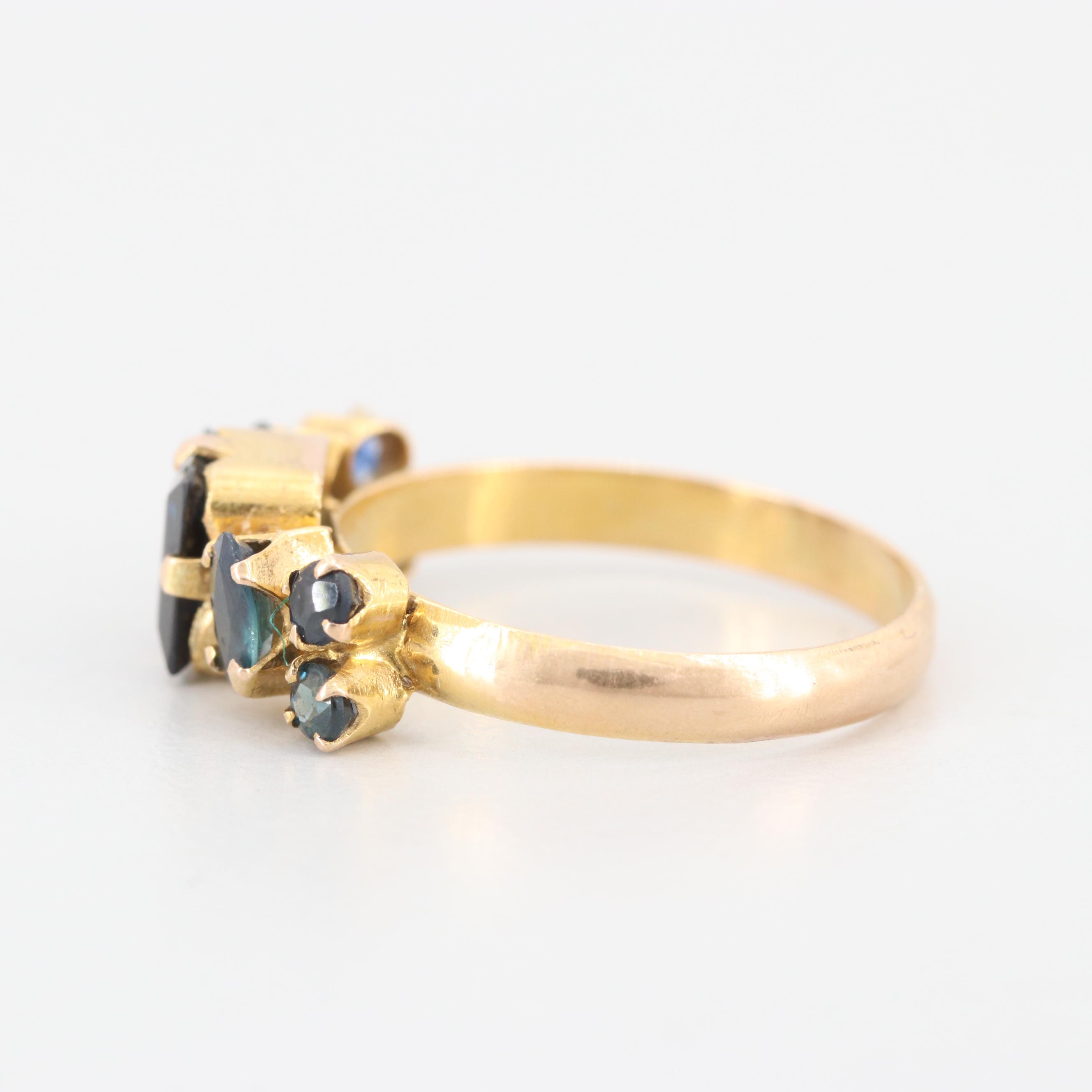 14K Yellow Gold Sapphire Ring