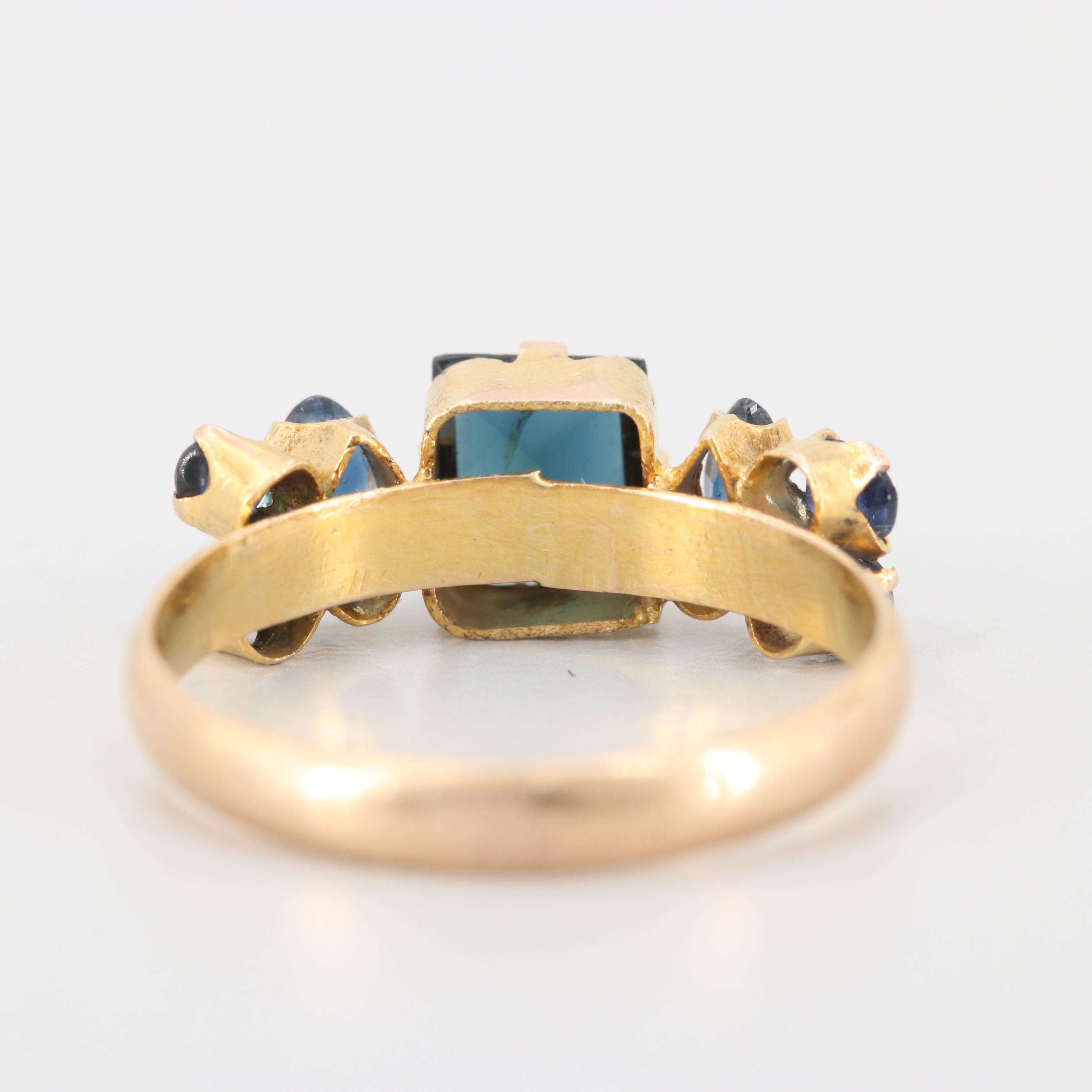 14K Yellow Gold Sapphire Ring