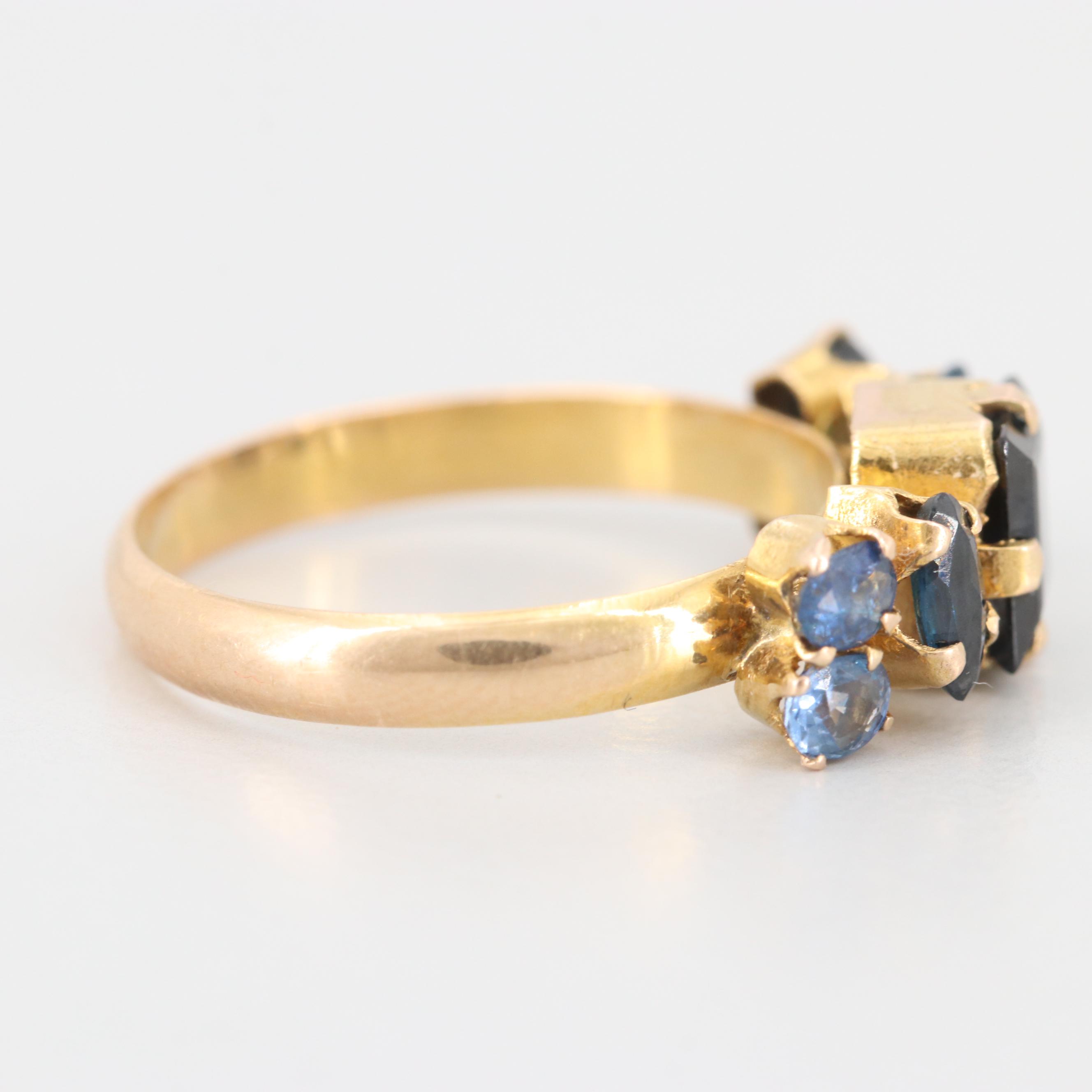 14K Yellow Gold Sapphire Ring