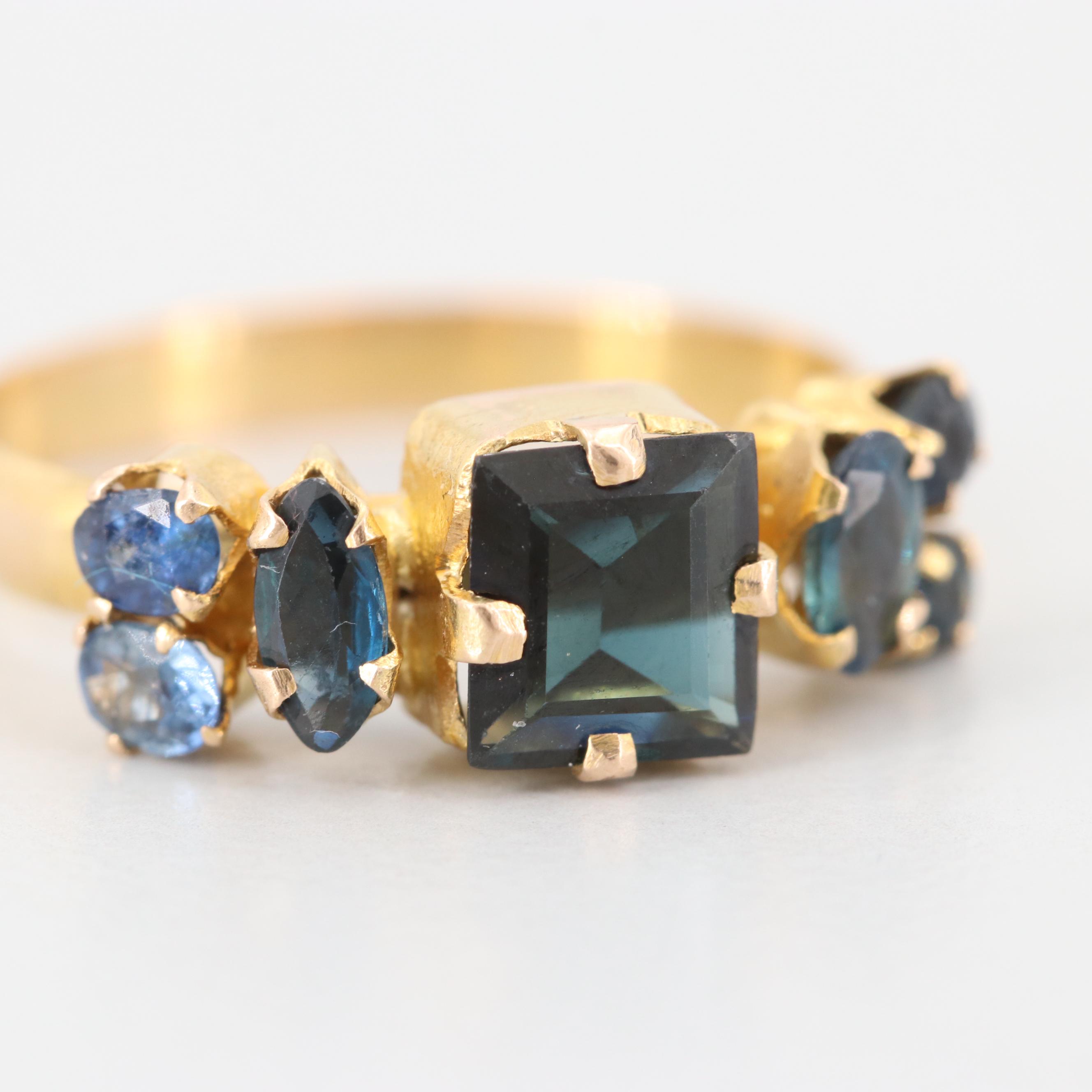 14K Yellow Gold Sapphire Ring