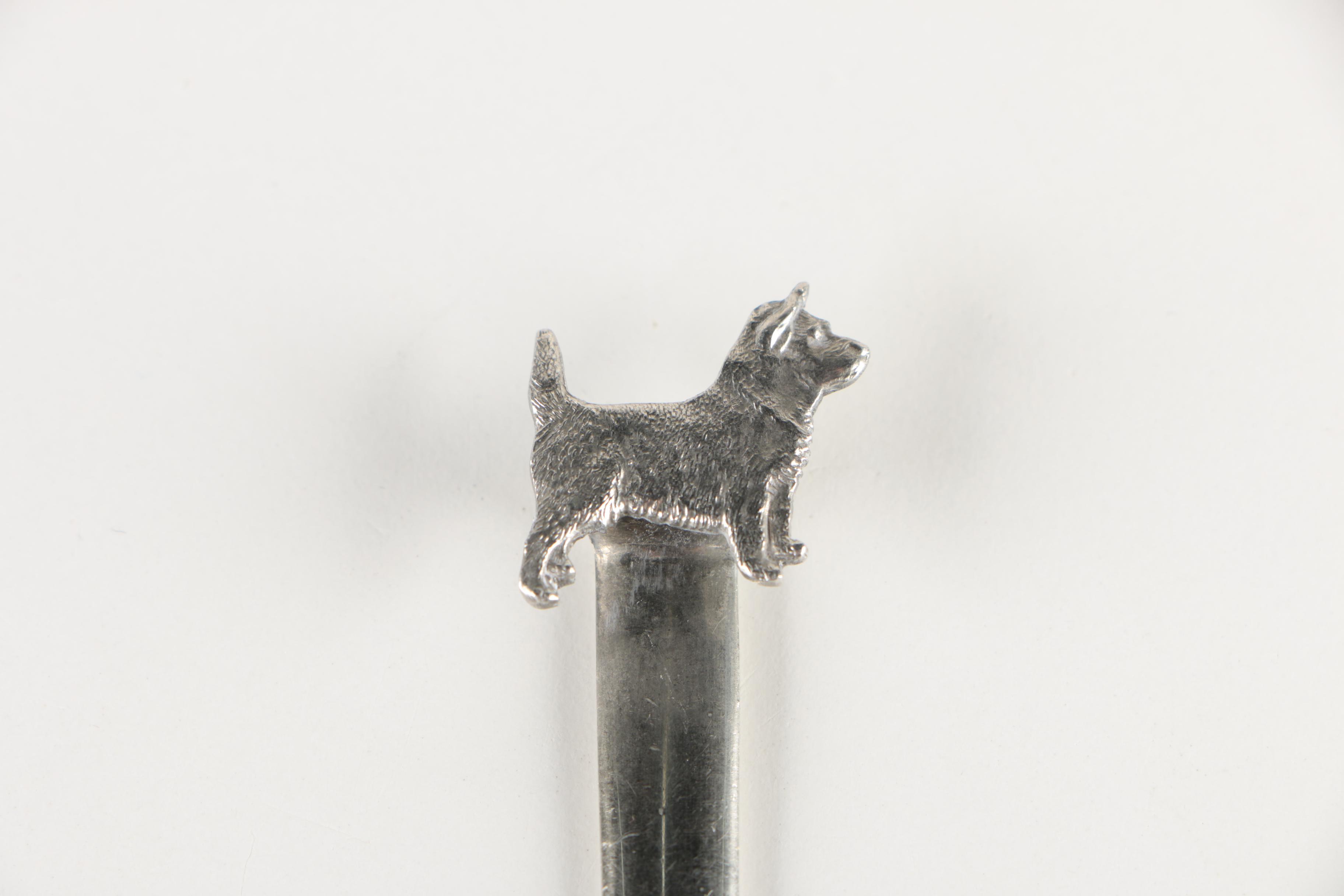 Grey & Co. English Sterling Letter Opener with Dog Tip, 1929