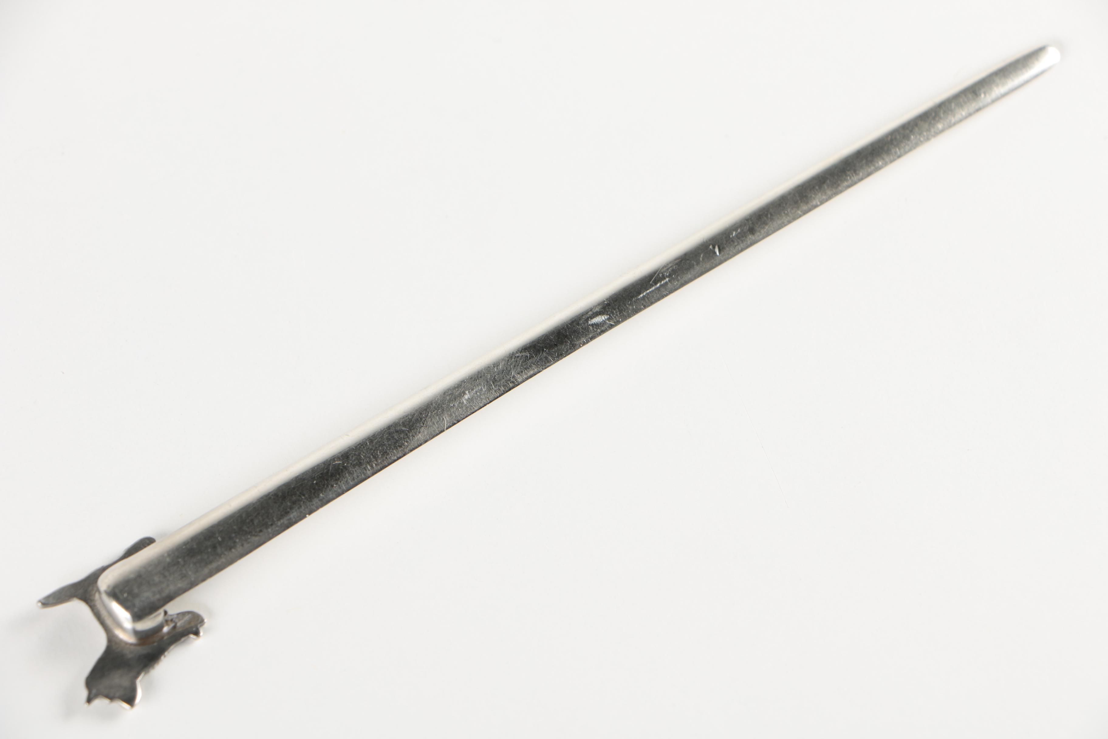 Grey & Co. English Sterling Letter Opener with Dog Tip, 1929