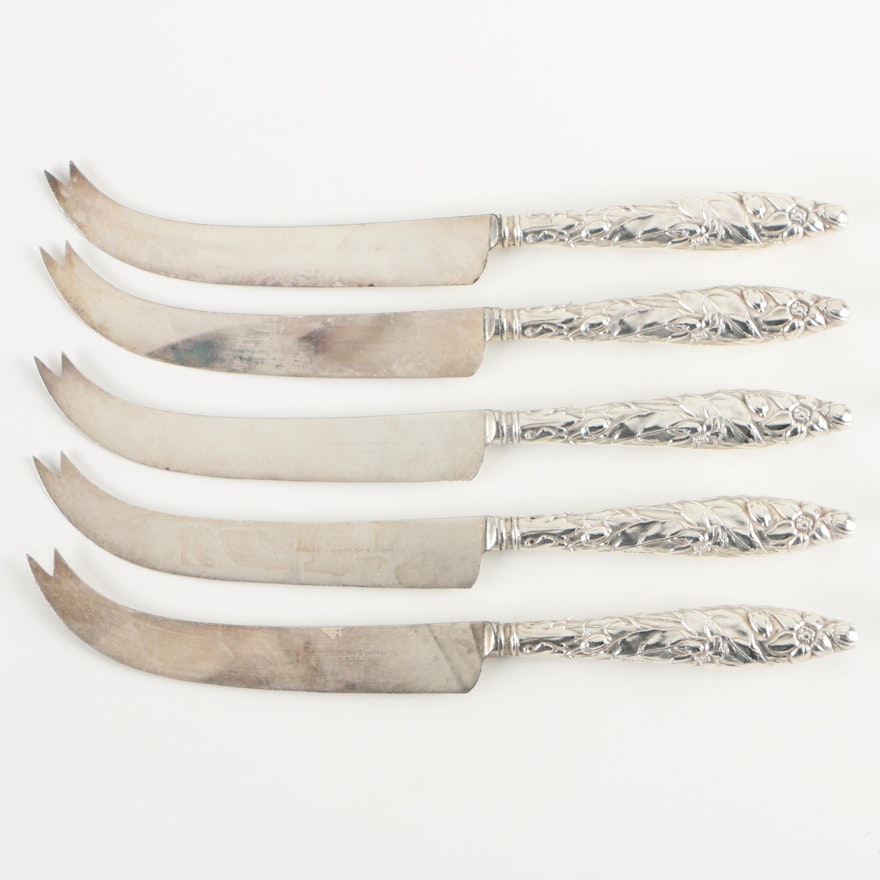 Gorham Art Nouveau Sterling Handle Citrus Knives, Late 19th Century/c.1890