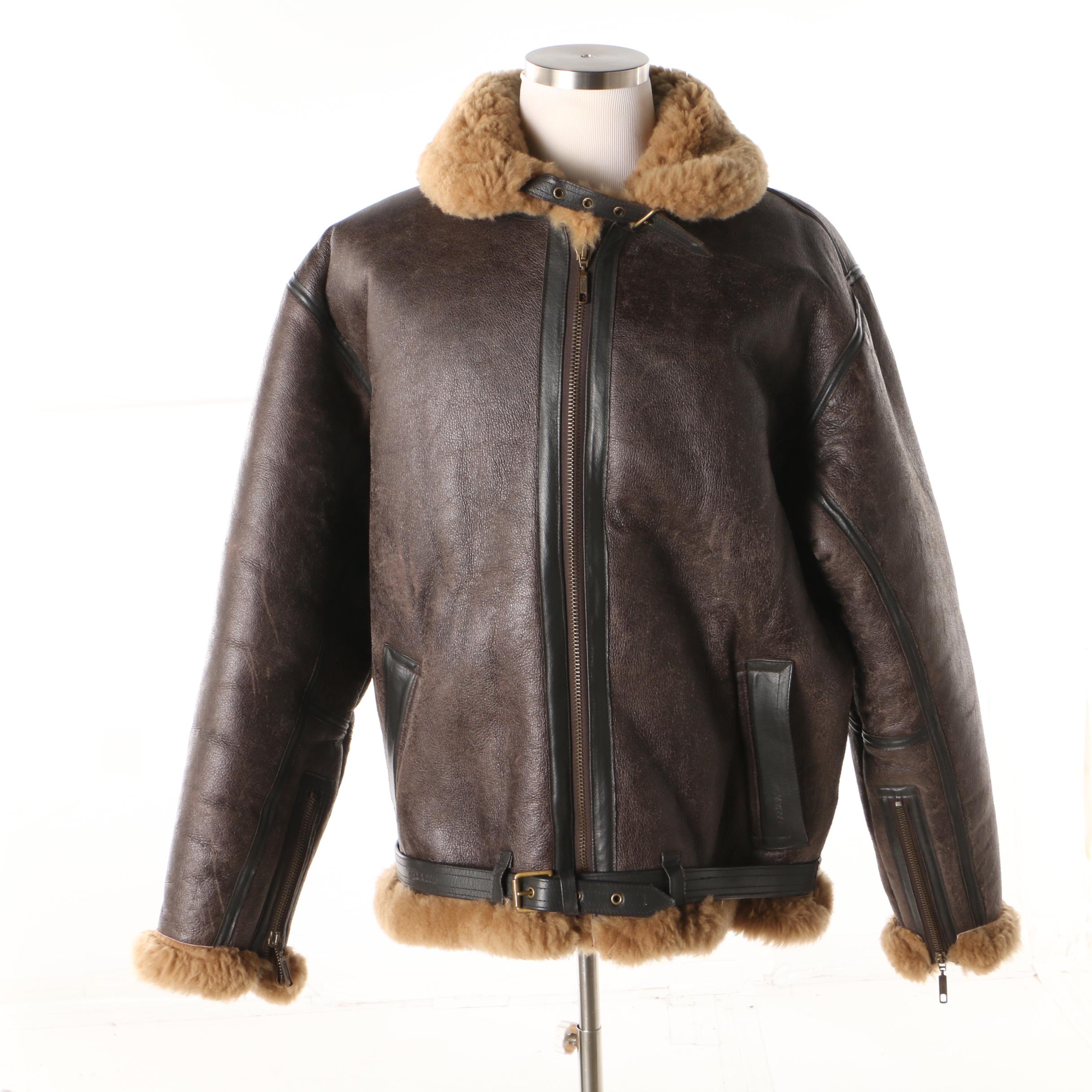 Men's Cirrus Reproduction Irvin Leather and Shearling Flight Jacket