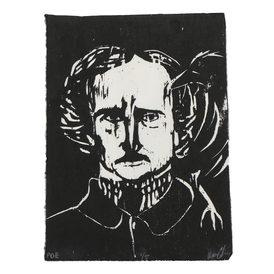 Alyssa Coler Limited Edition Woodblock "Poe"