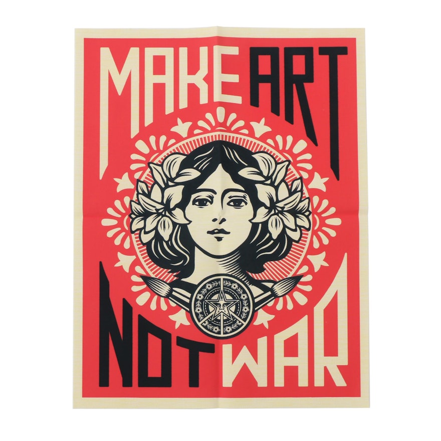 Giclee After Shepard Fairey "Make Art Not War"