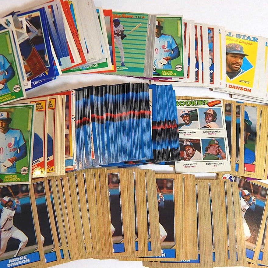 Around 300 HOF Andre Dawson Baseball Cards with 1977 Rookie Card #473