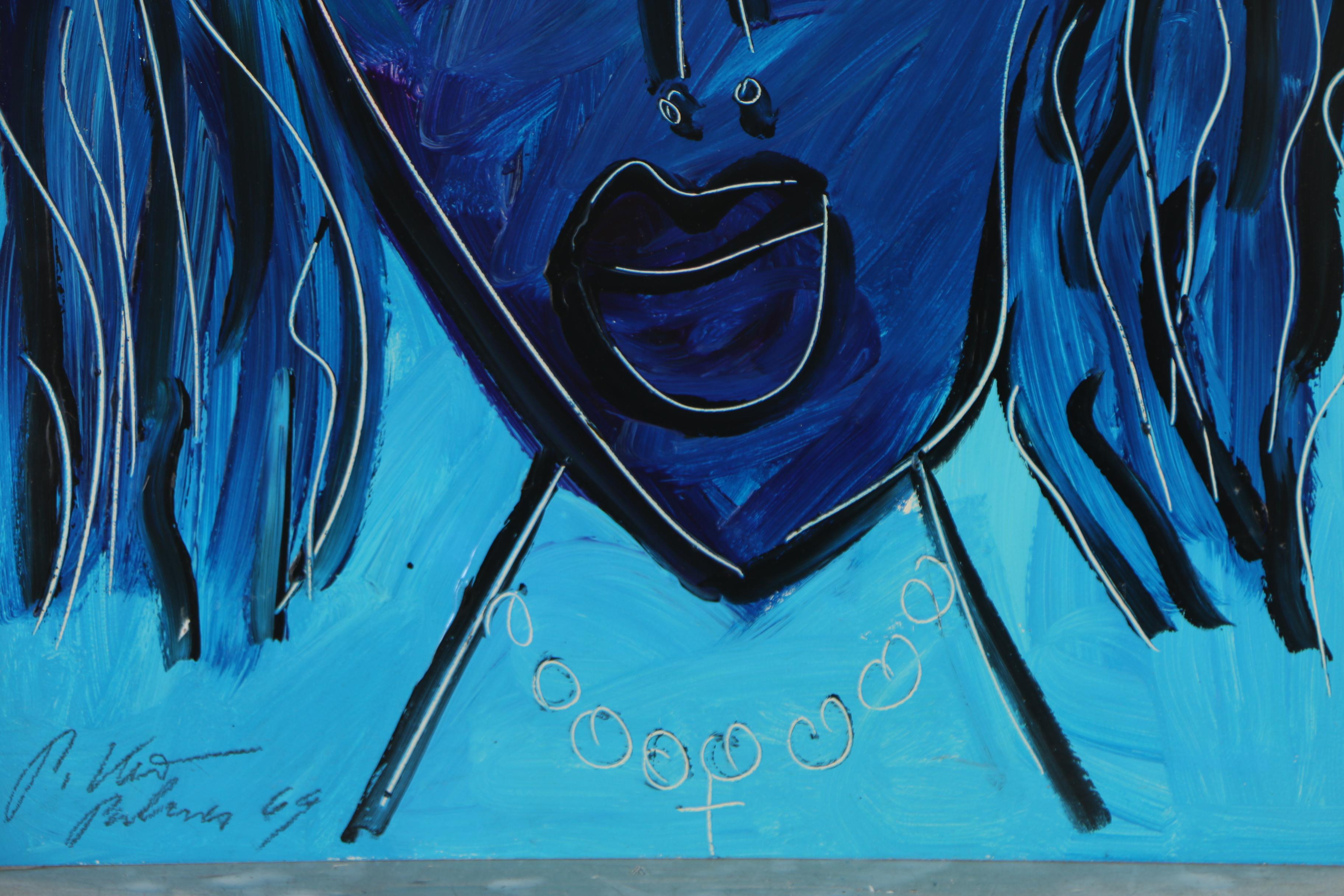 Peter Keil Oil Painting "Blue Picasso", 1969