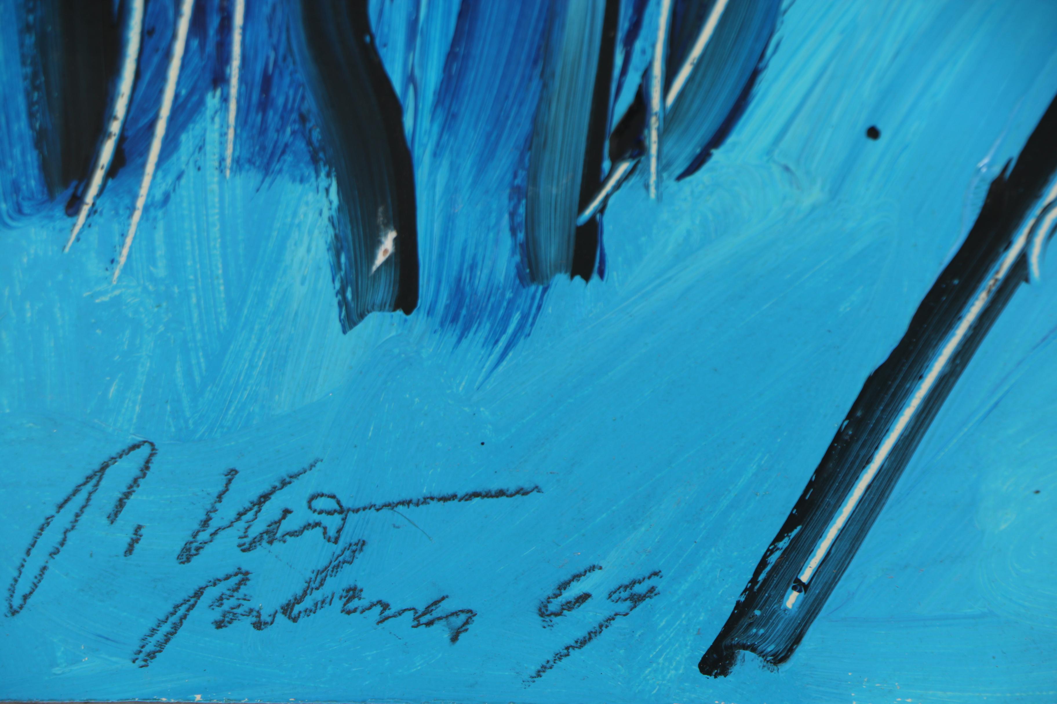 Peter Keil Oil Painting "Blue Picasso", 1969