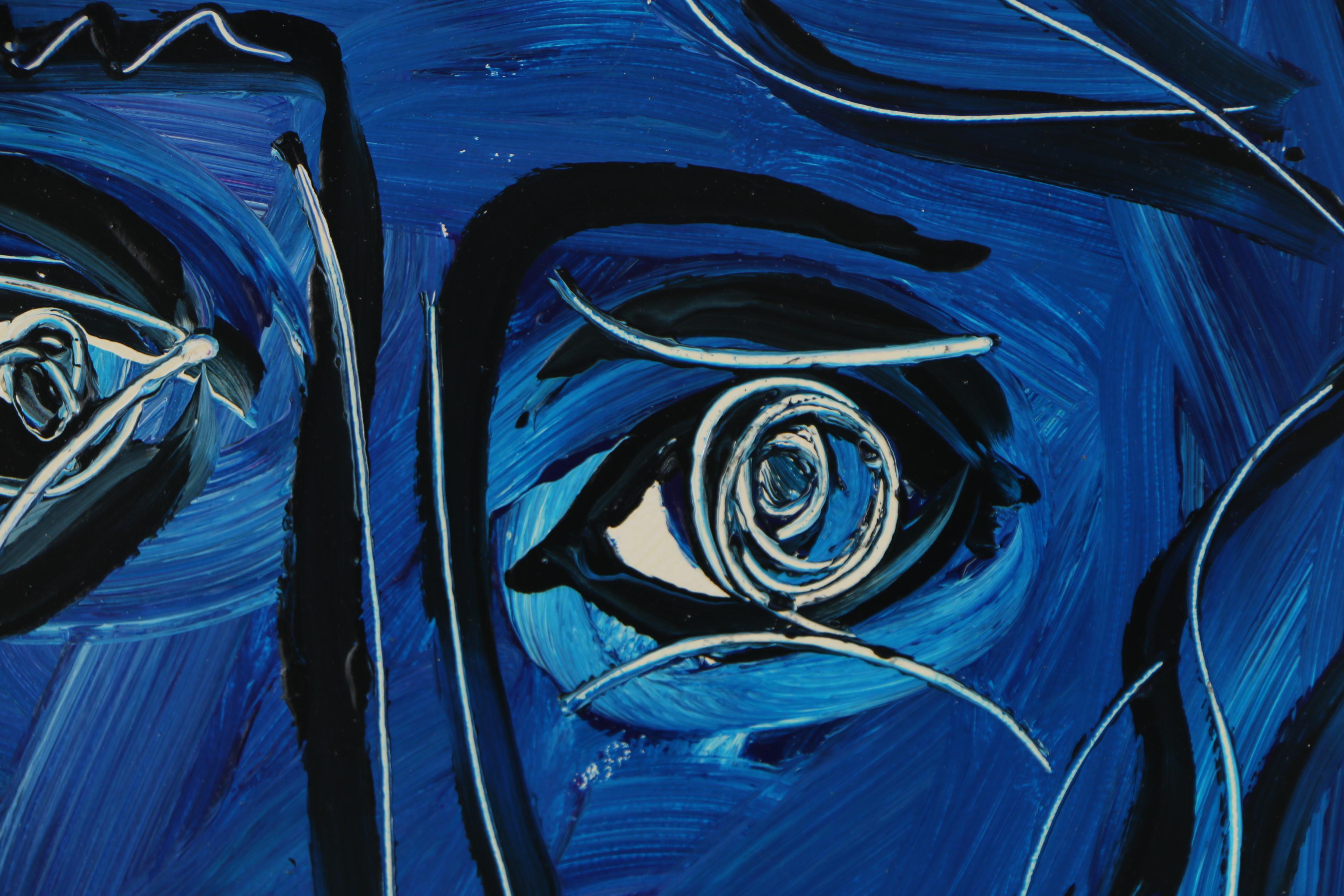 Peter Keil Oil Painting "Blue Picasso", 1969