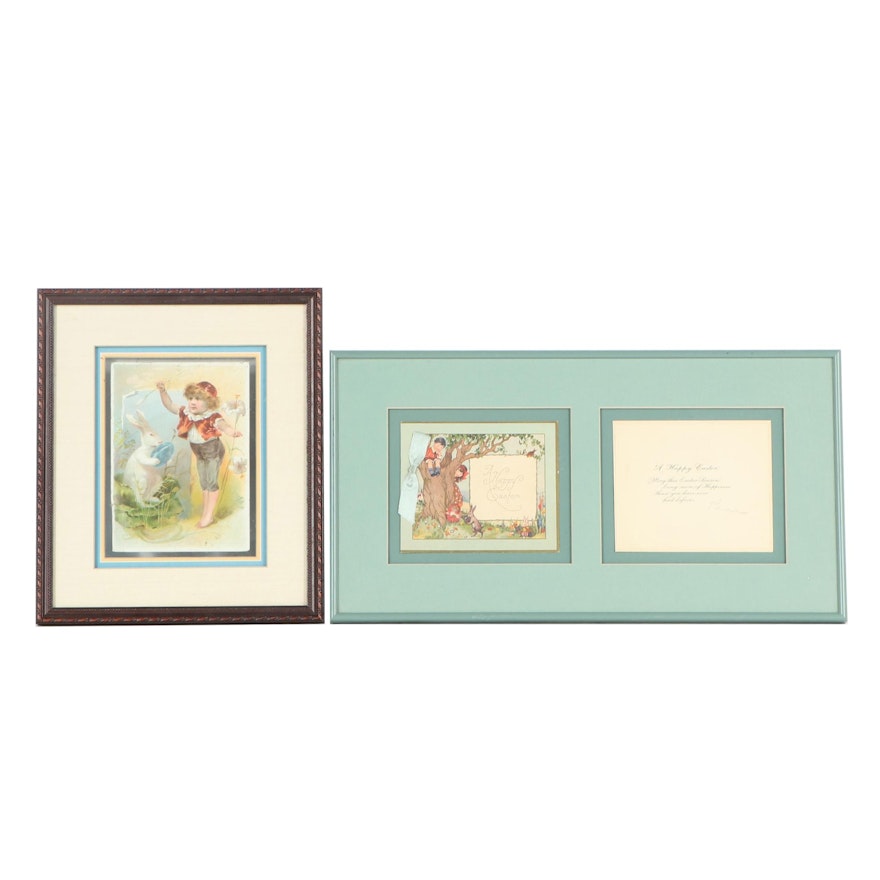 Framed Easter Cards, Late 19th Century