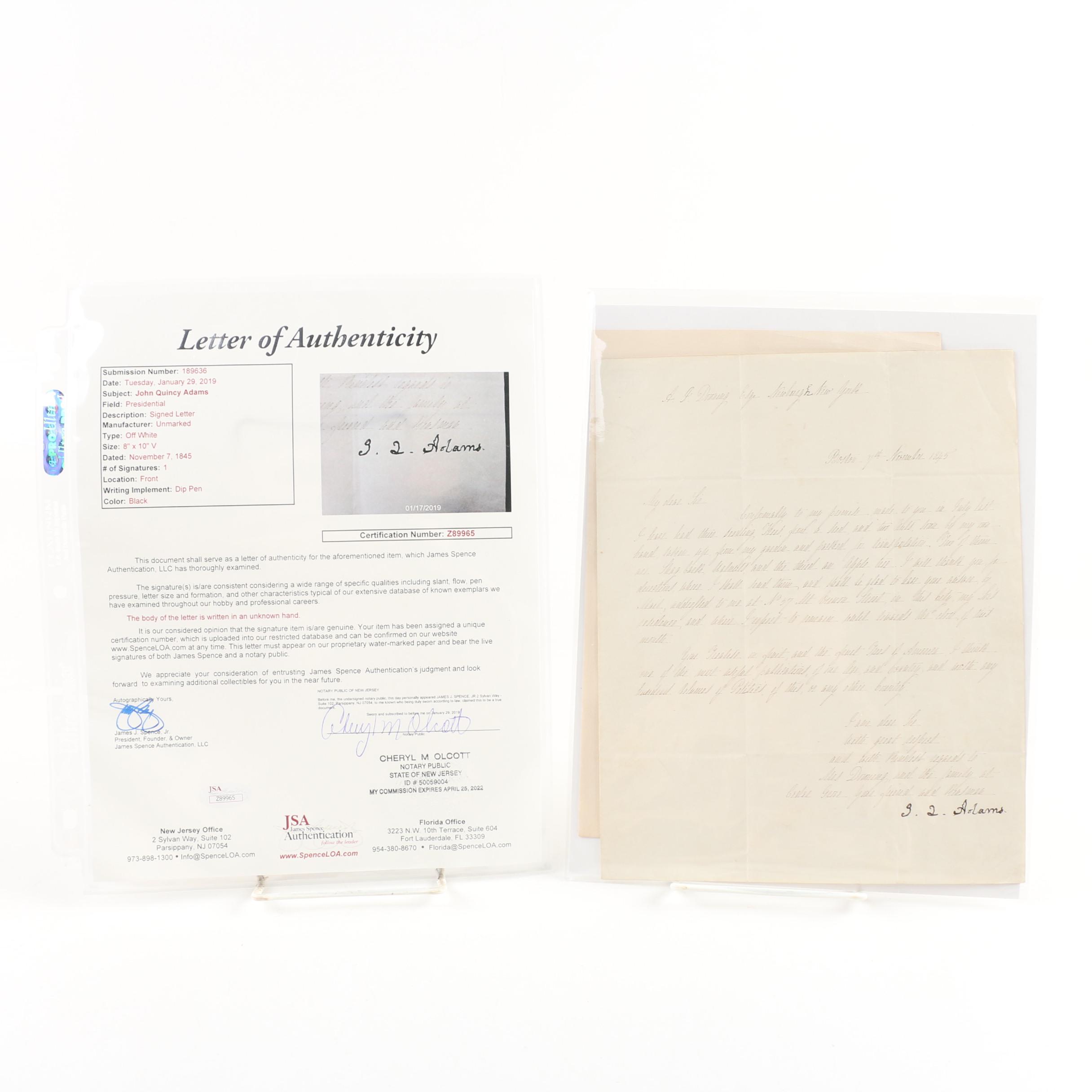 Presidents Monroe, Quincy Adams, Jackson & Van Buren Signed Documents