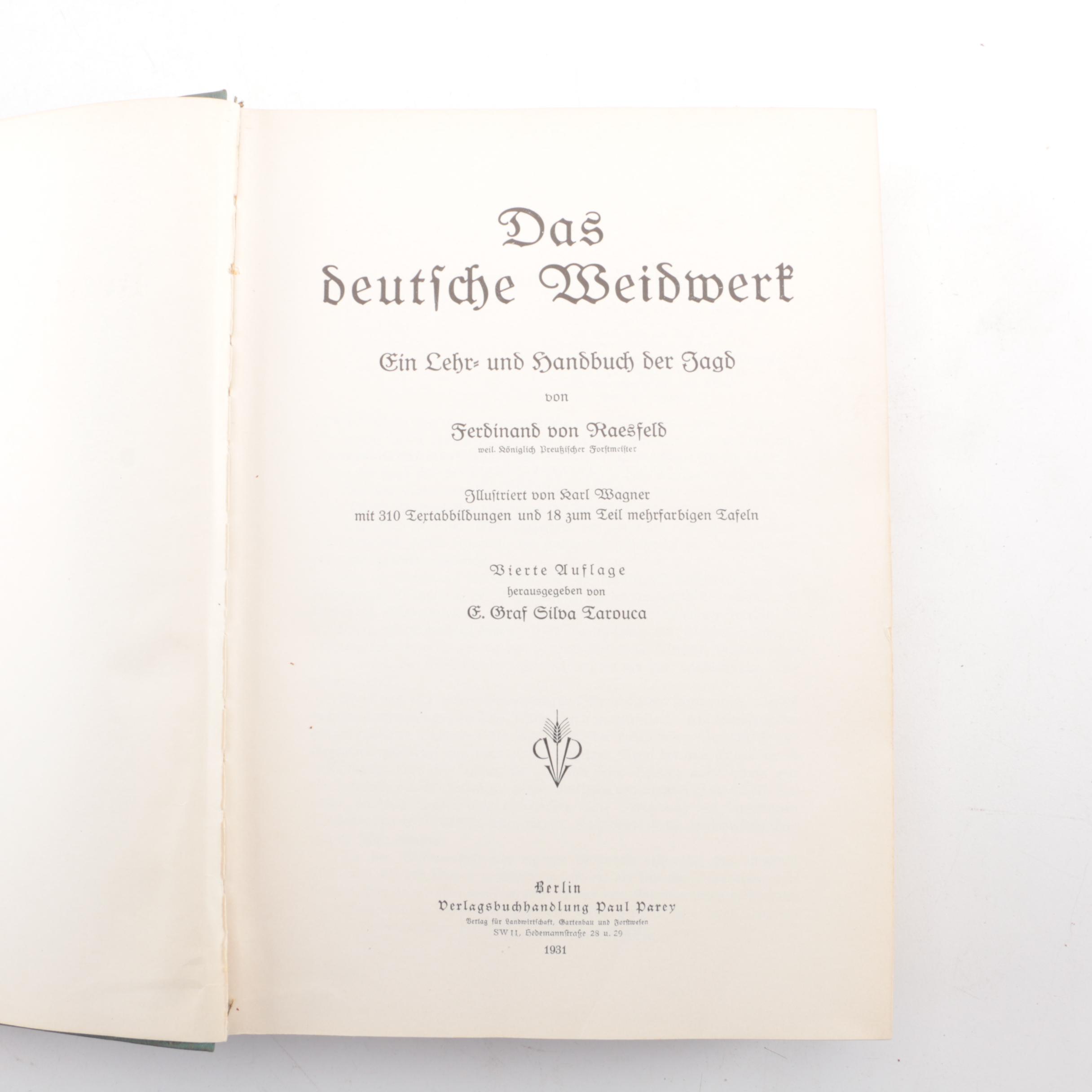 Vintage German Language Hunting Books