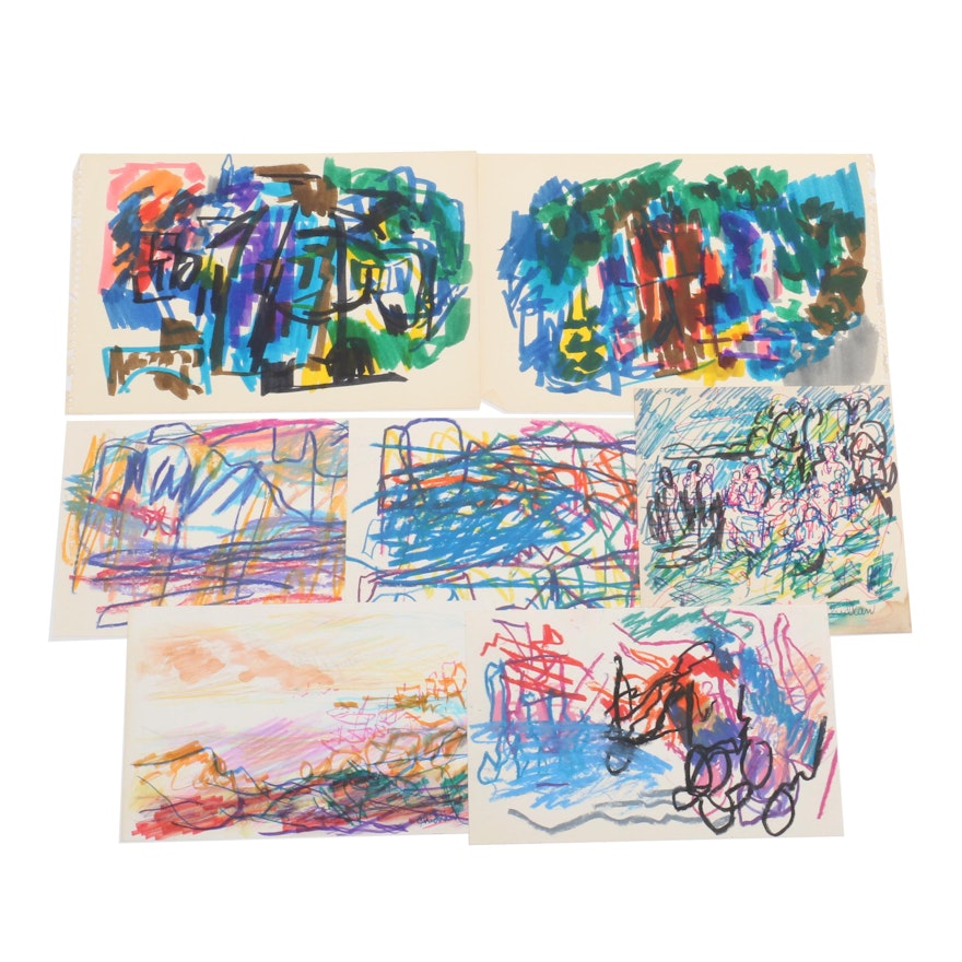 Paul Chidlaw Abstract Expressionist Drawings