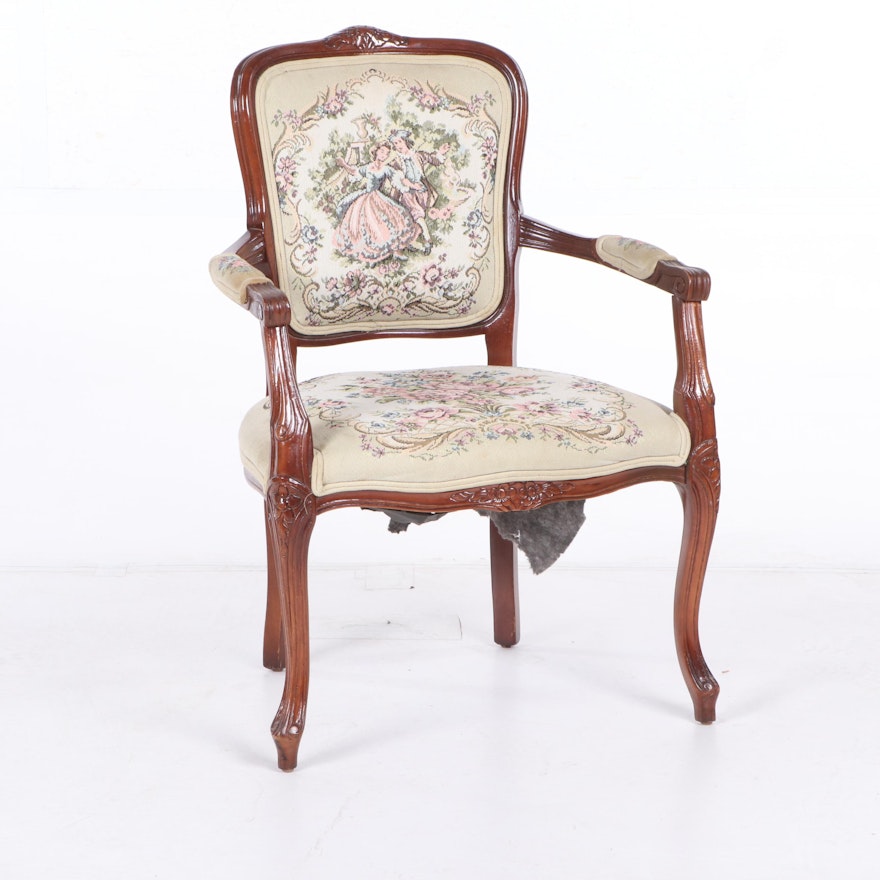 Louis XVI Style Upholstered Armchair, 20th Century