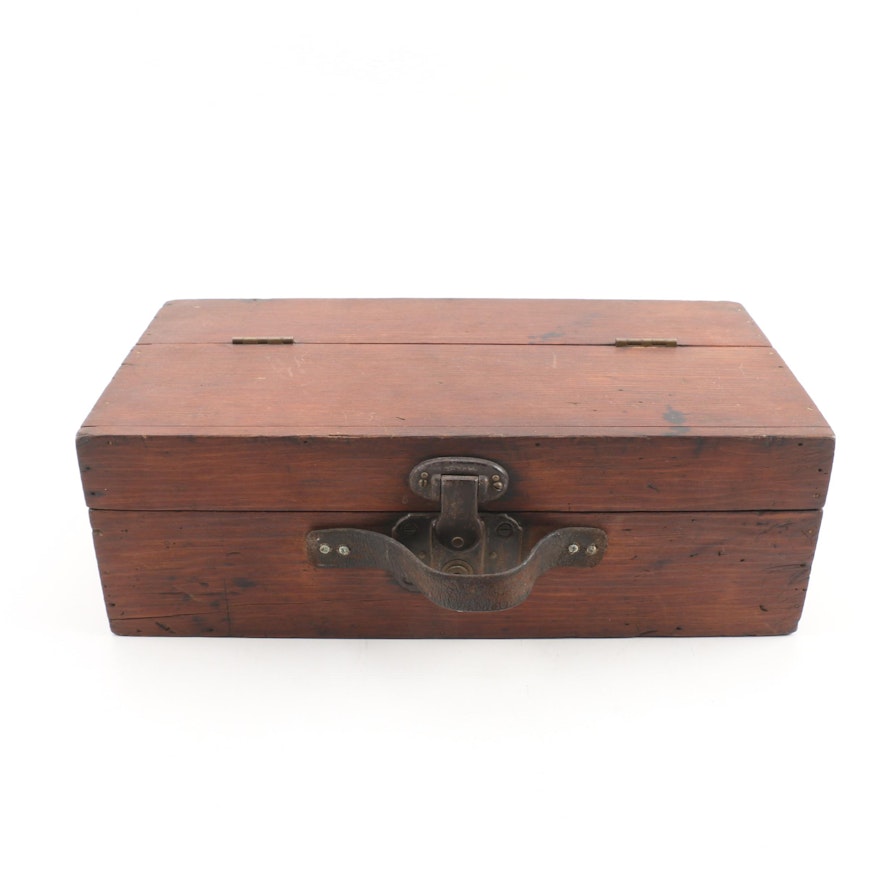 Hard Pine Tool Box, Early 20th Century