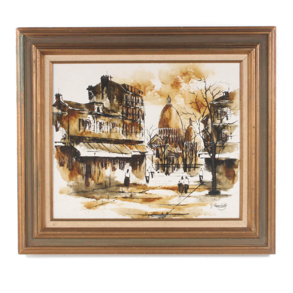 Adriano Marchello Mid-Century Oil Painting