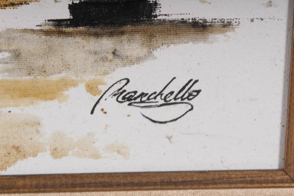 Adriano Marchello Mid-Century Oil Painting