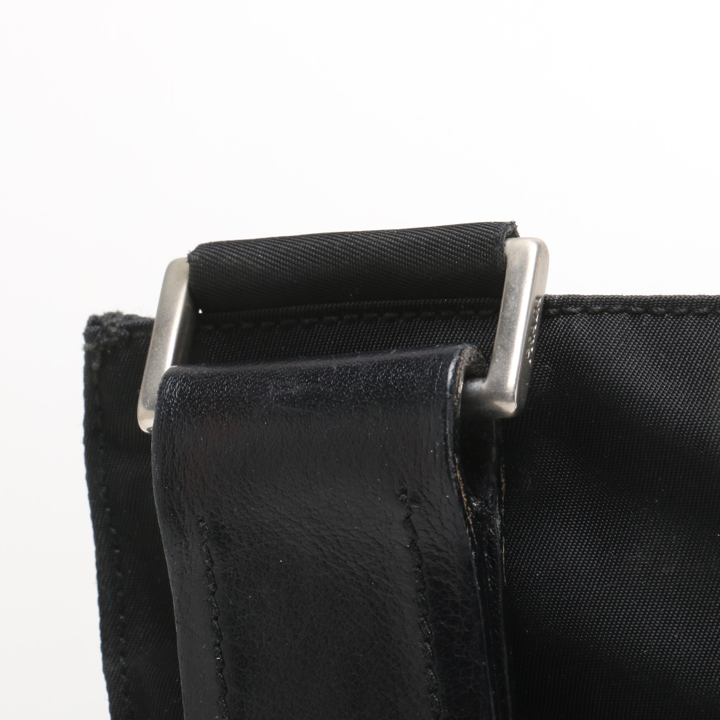 Prada Black Nylon Crossbody with Leather Trim, Made in Italy