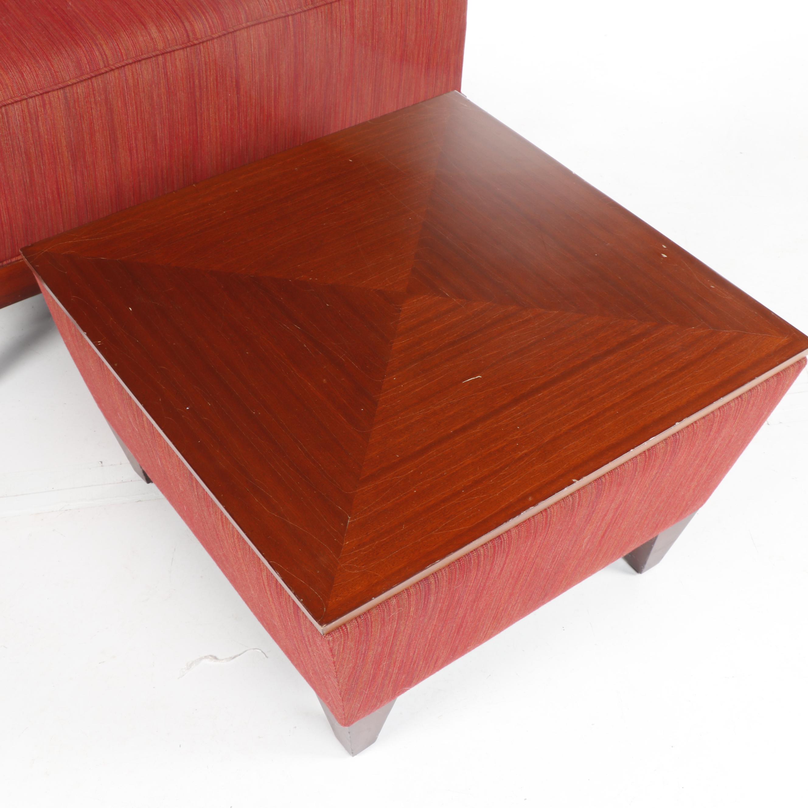 Baker Archetype Armless Straight-Back Chair with Custom Reversible Table Ottoman