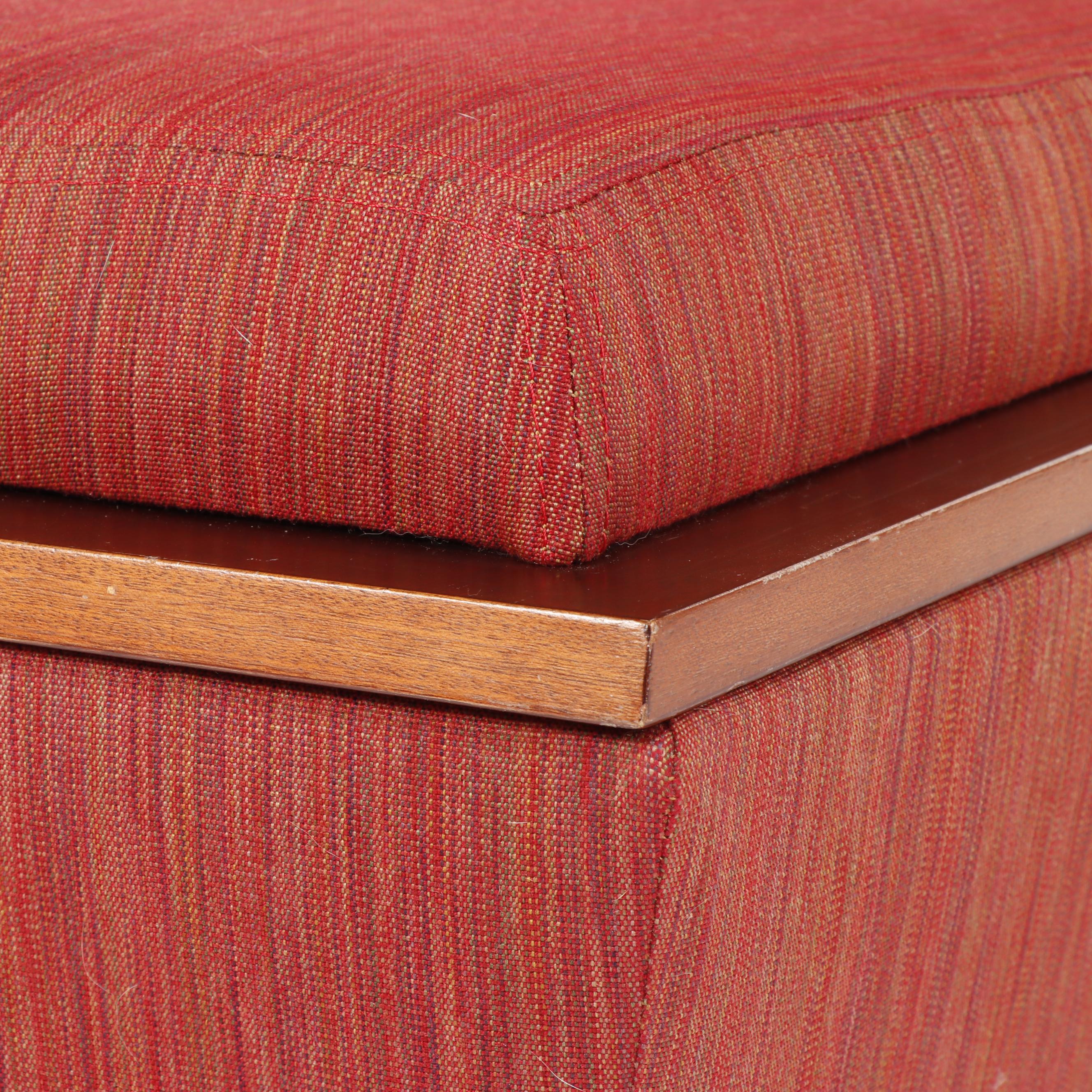 Baker Archetype Armless Straight-Back Chair with Custom Reversible Table Ottoman