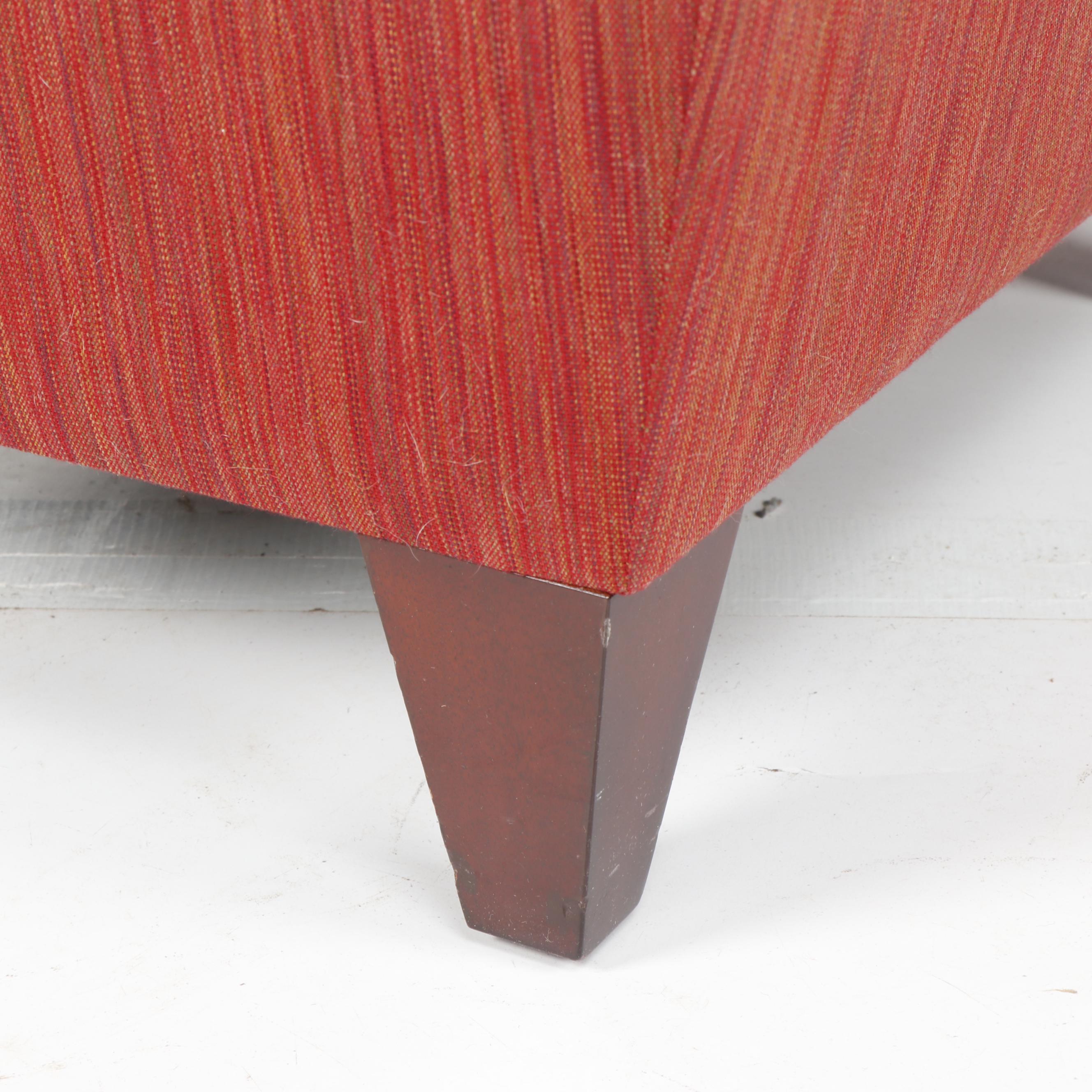 Baker Archetype Armless Straight-Back Chair with Custom Reversible Table Ottoman