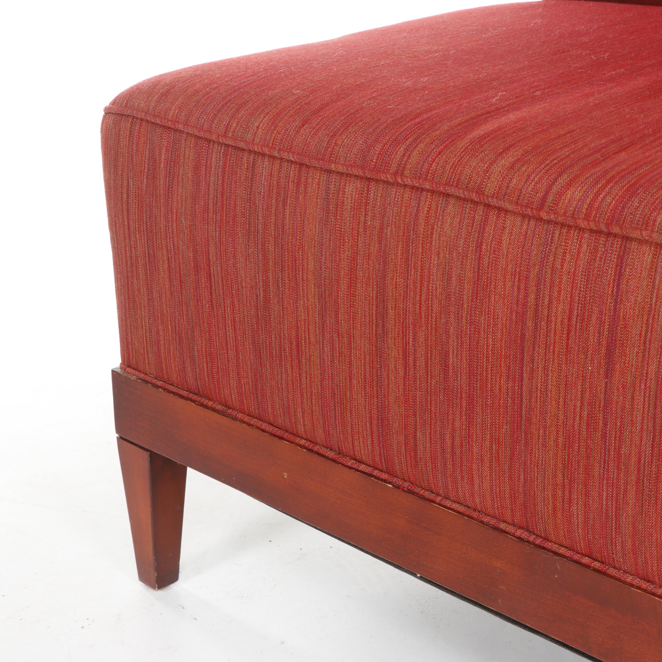 Baker Archetype Armless Straight-Back Chair with Custom Reversible Table Ottoman