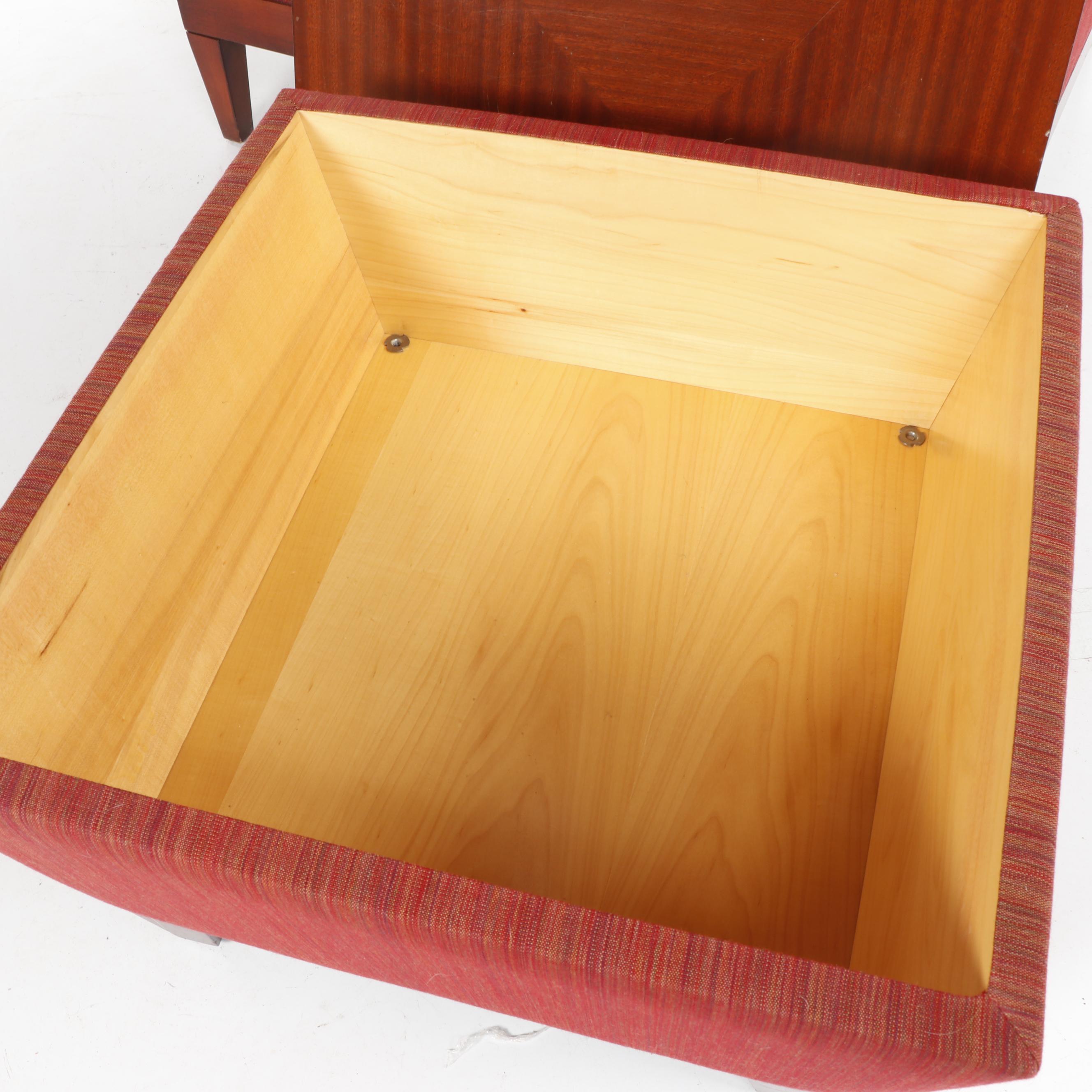 Baker Archetype Armless Straight-Back Chair with Custom Reversible Table Ottoman