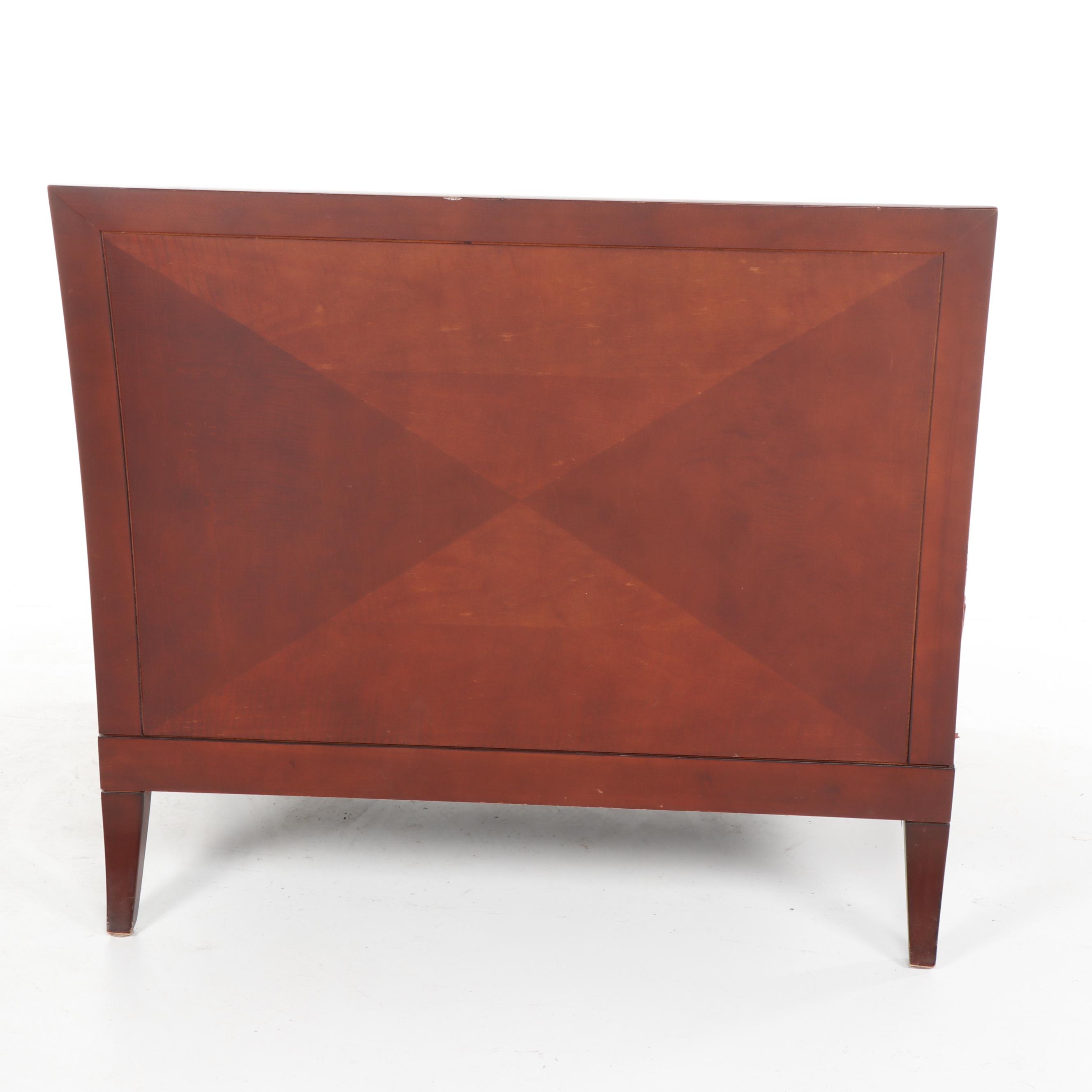 Baker Archetype Armless Straight-Back Chair with Custom Reversible Table Ottoman