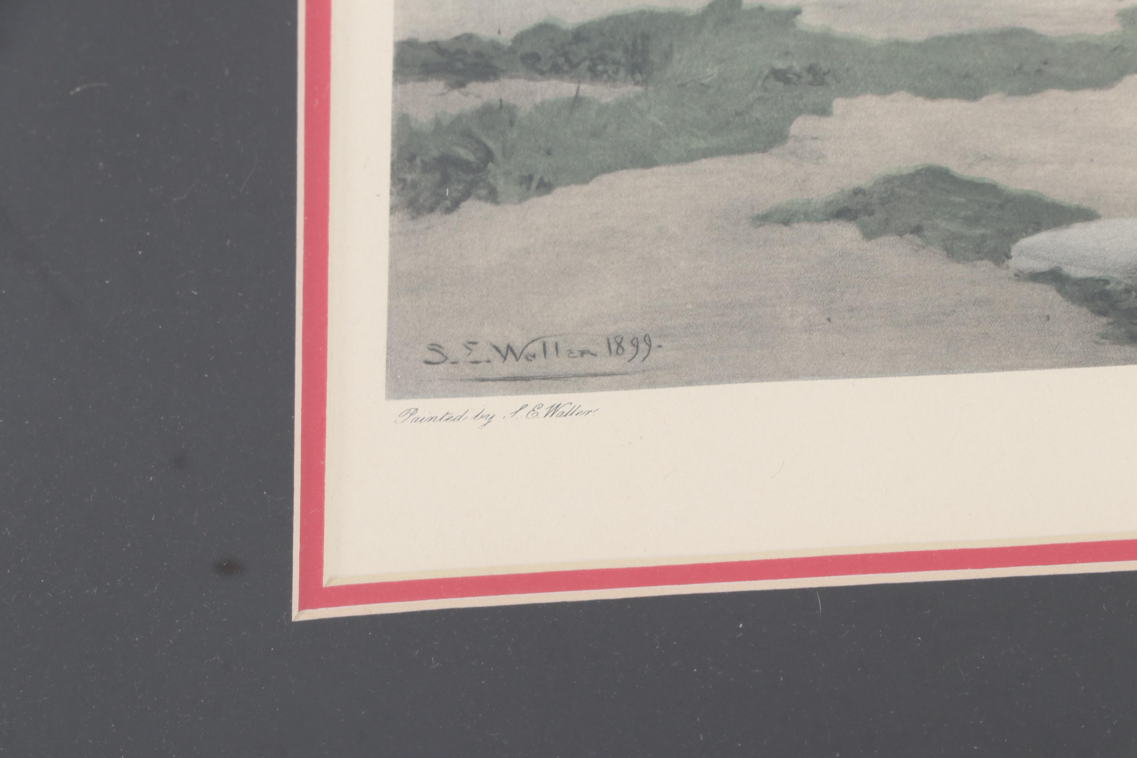 Offset Lithograph after Samuel Edmund Waller "The Huntsman's Courtship"