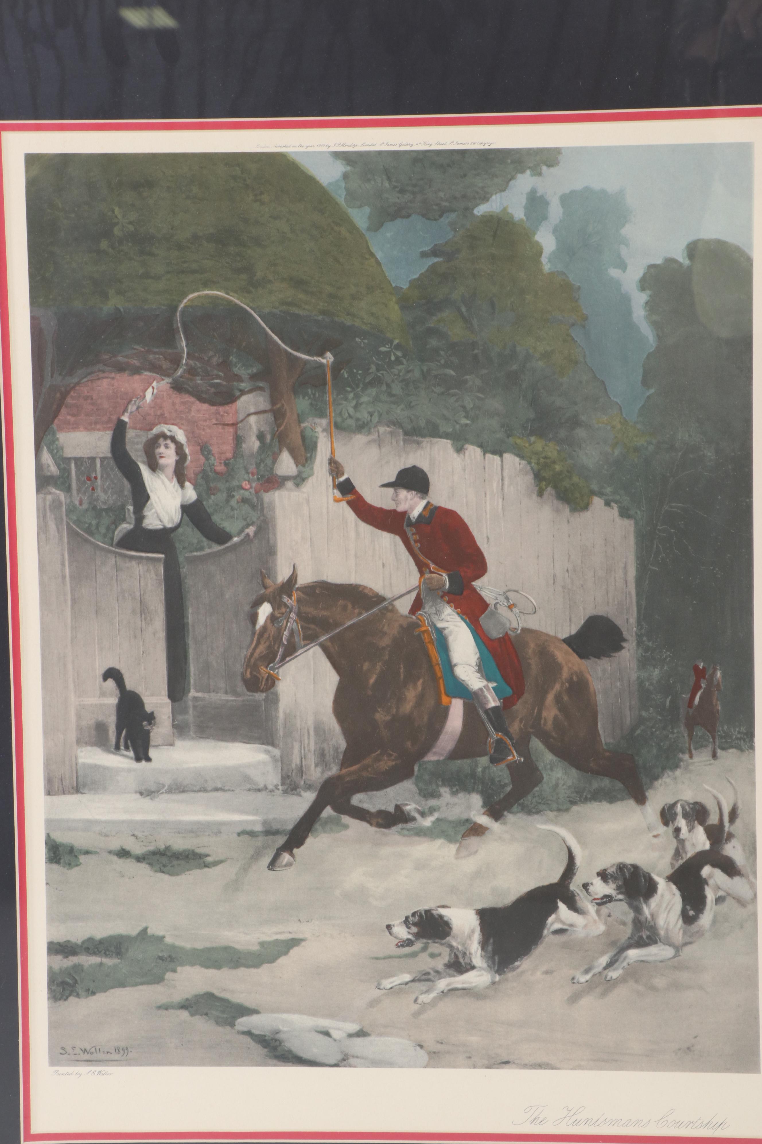 Offset Lithograph after Samuel Edmund Waller "The Huntsman's Courtship"