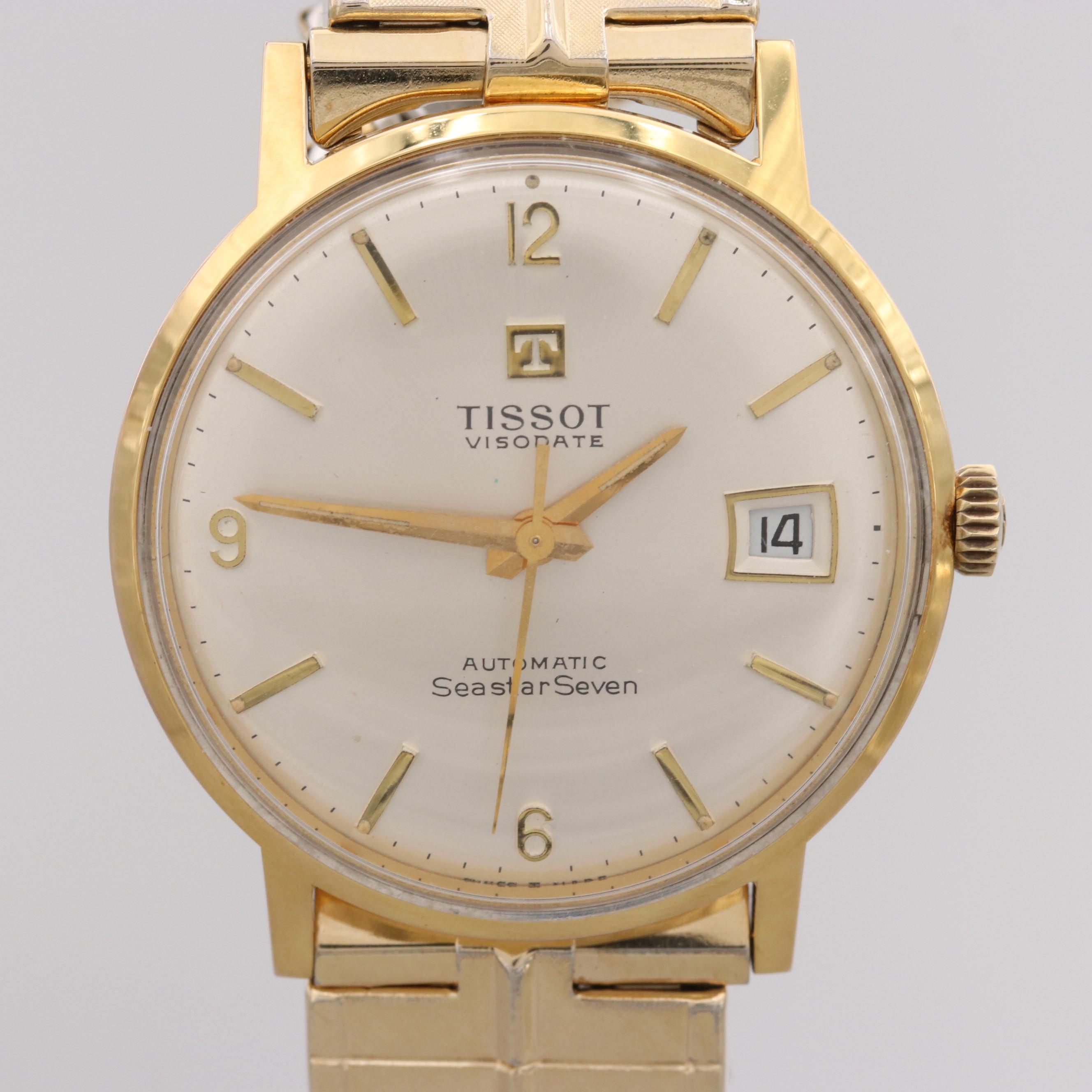 Vintage Tissot Seastar Seven Visodate Gold Plated Automatic Watch