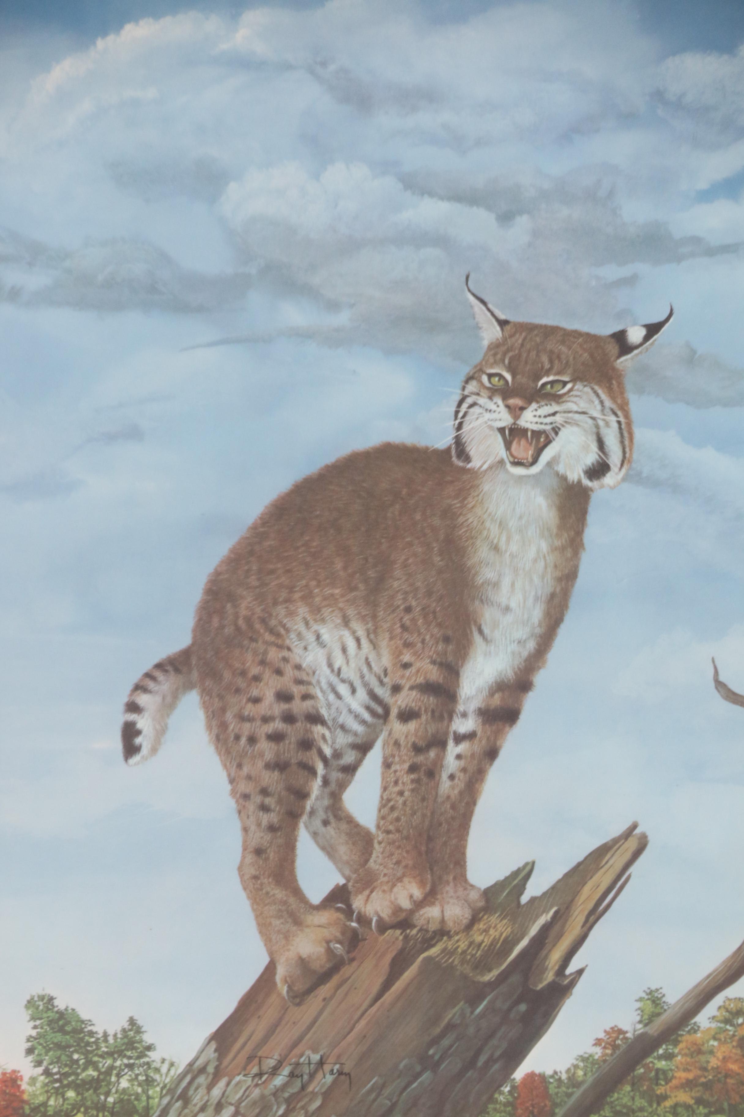 Ray Harm Offset Lithograph "Bobcat, Lynx Rufus"