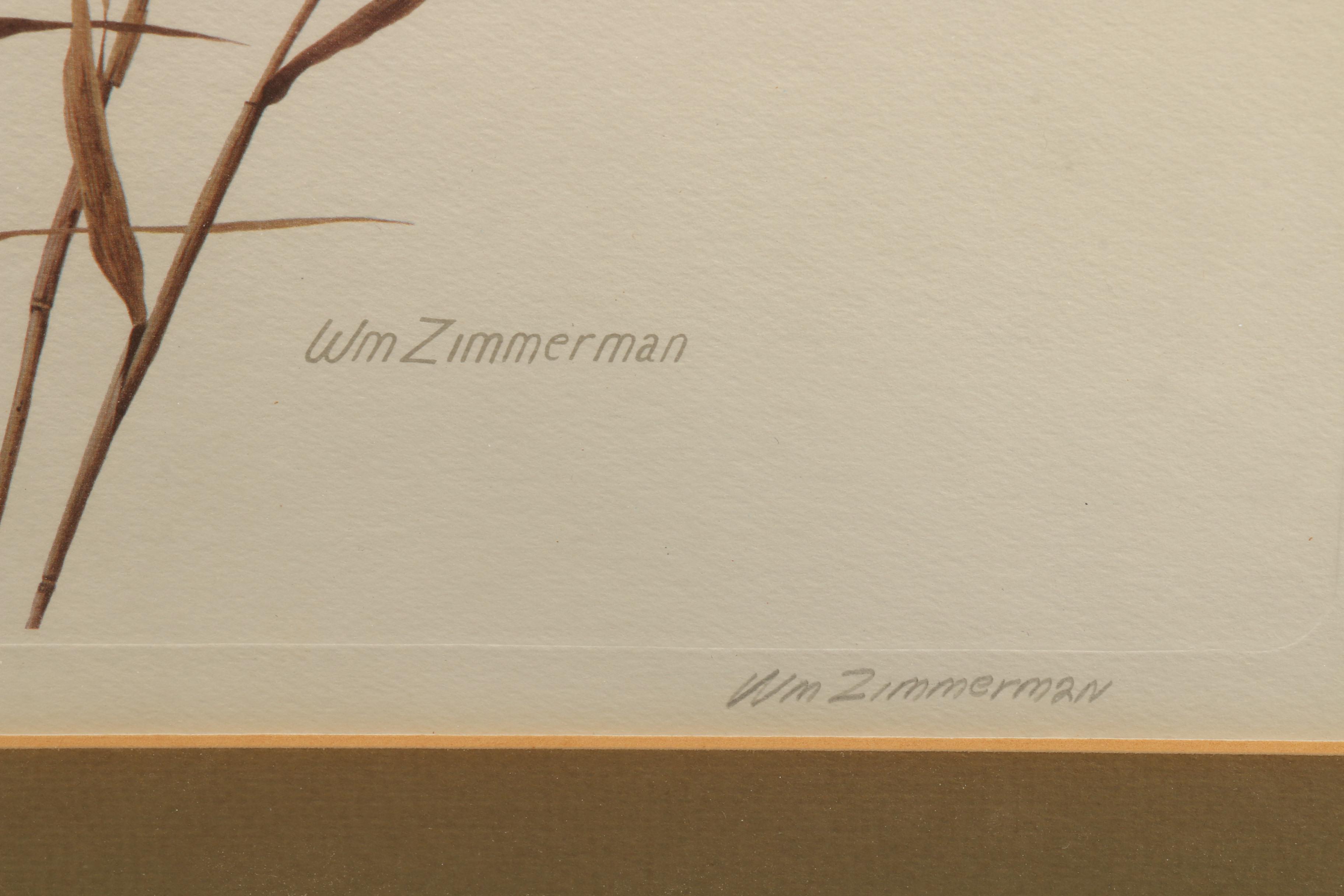 William Zimmerman Limited Edition Offset Lithograph of Ducks in Flight