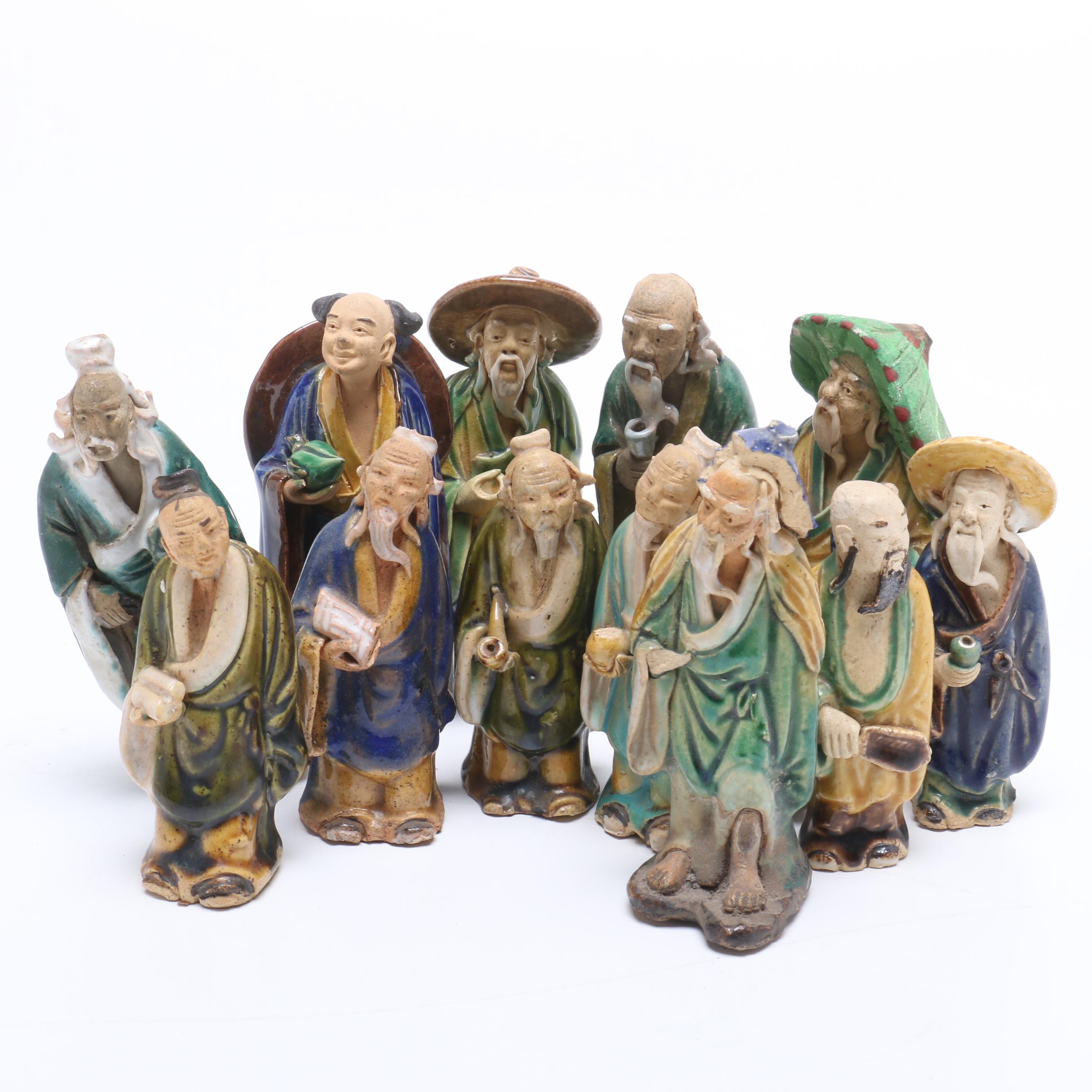 Chinese Shiwan Ware Ceramic Figurines