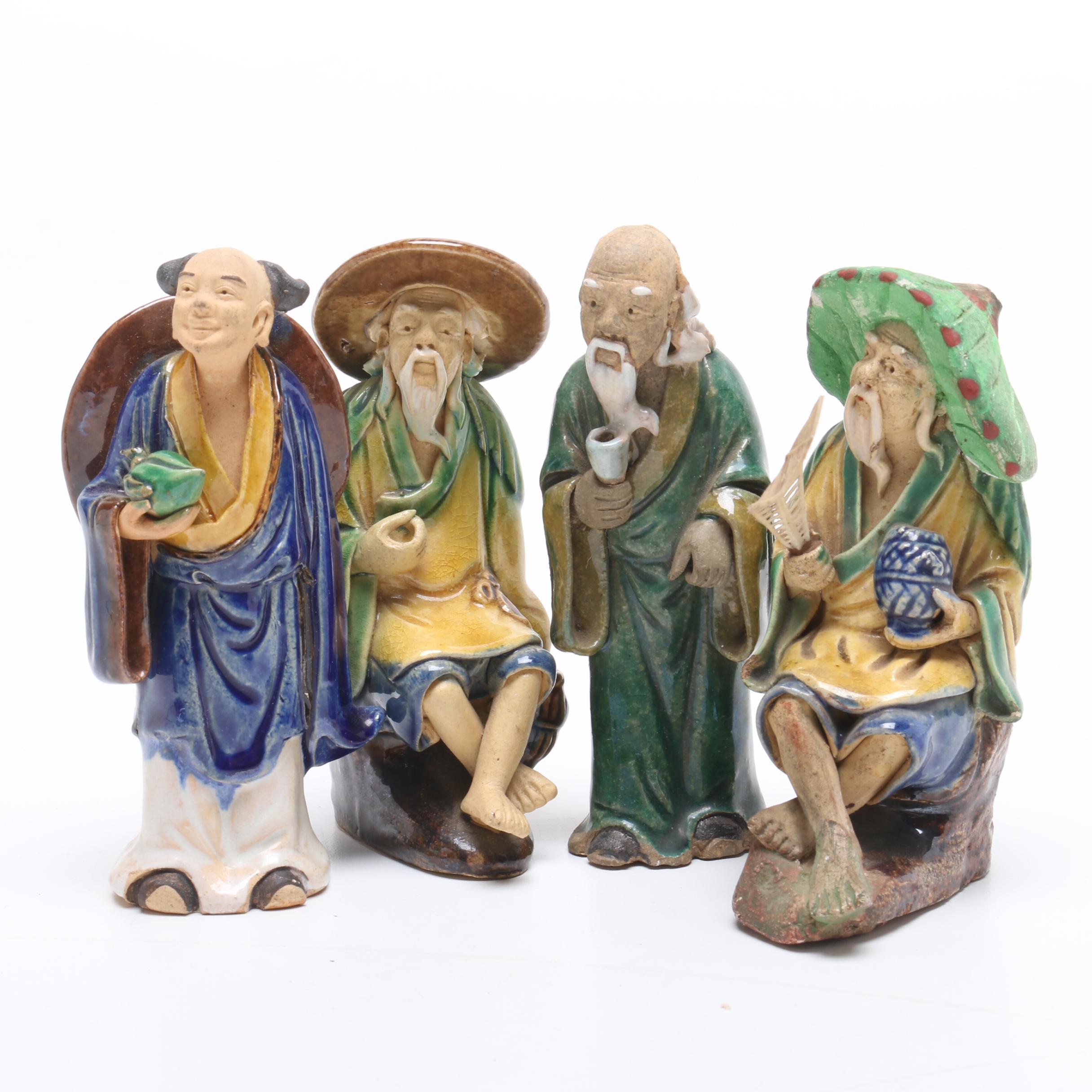 Chinese Shiwan Ware Ceramic Figurines
