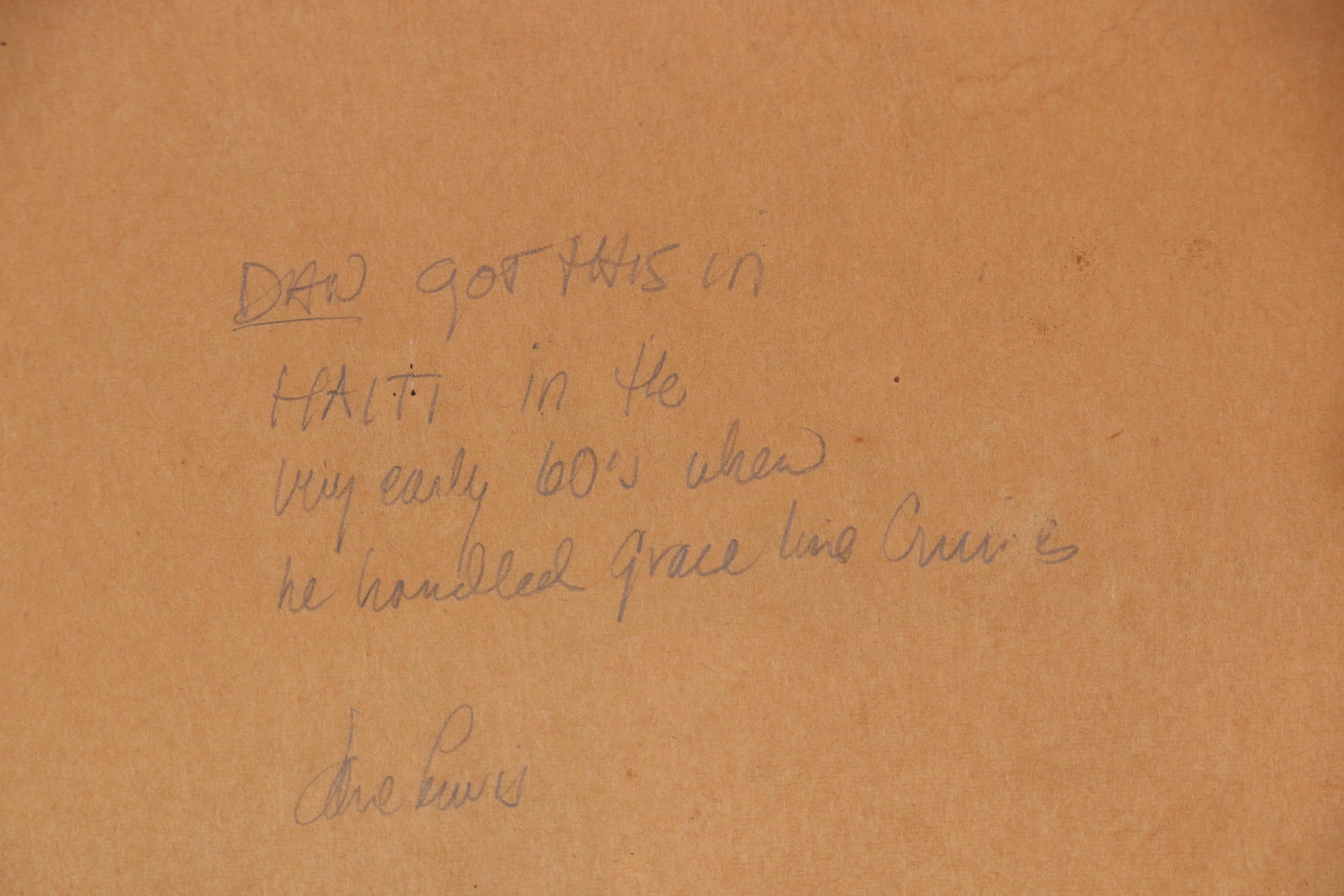 Préfète Duffaut Oil Painting of Haitian Village, 1965