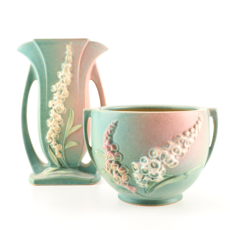 Roseville Pottery "Foxglove" Vases, circa 1942