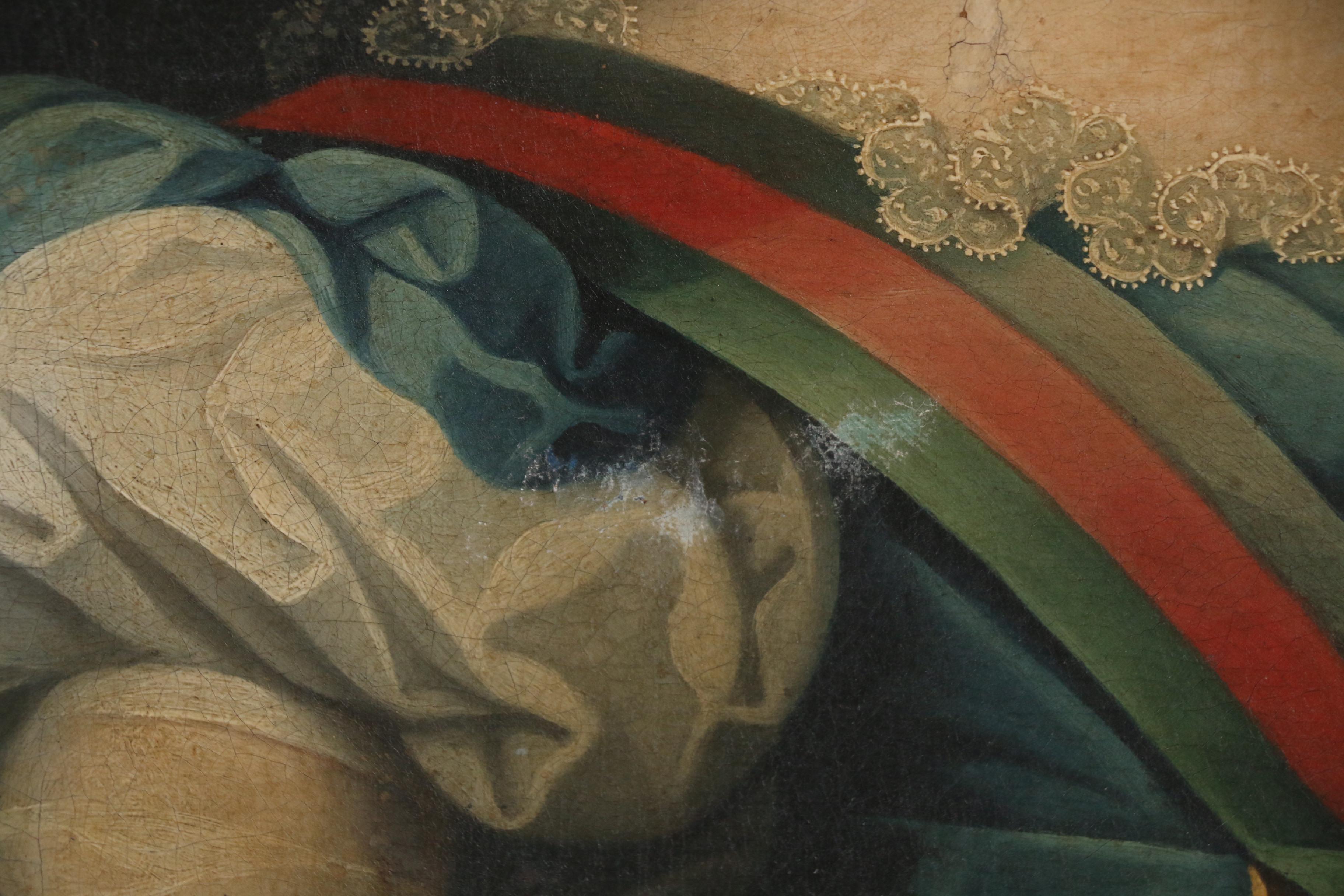 19th Century Oil Portrait of Queen Maria II of Portugal