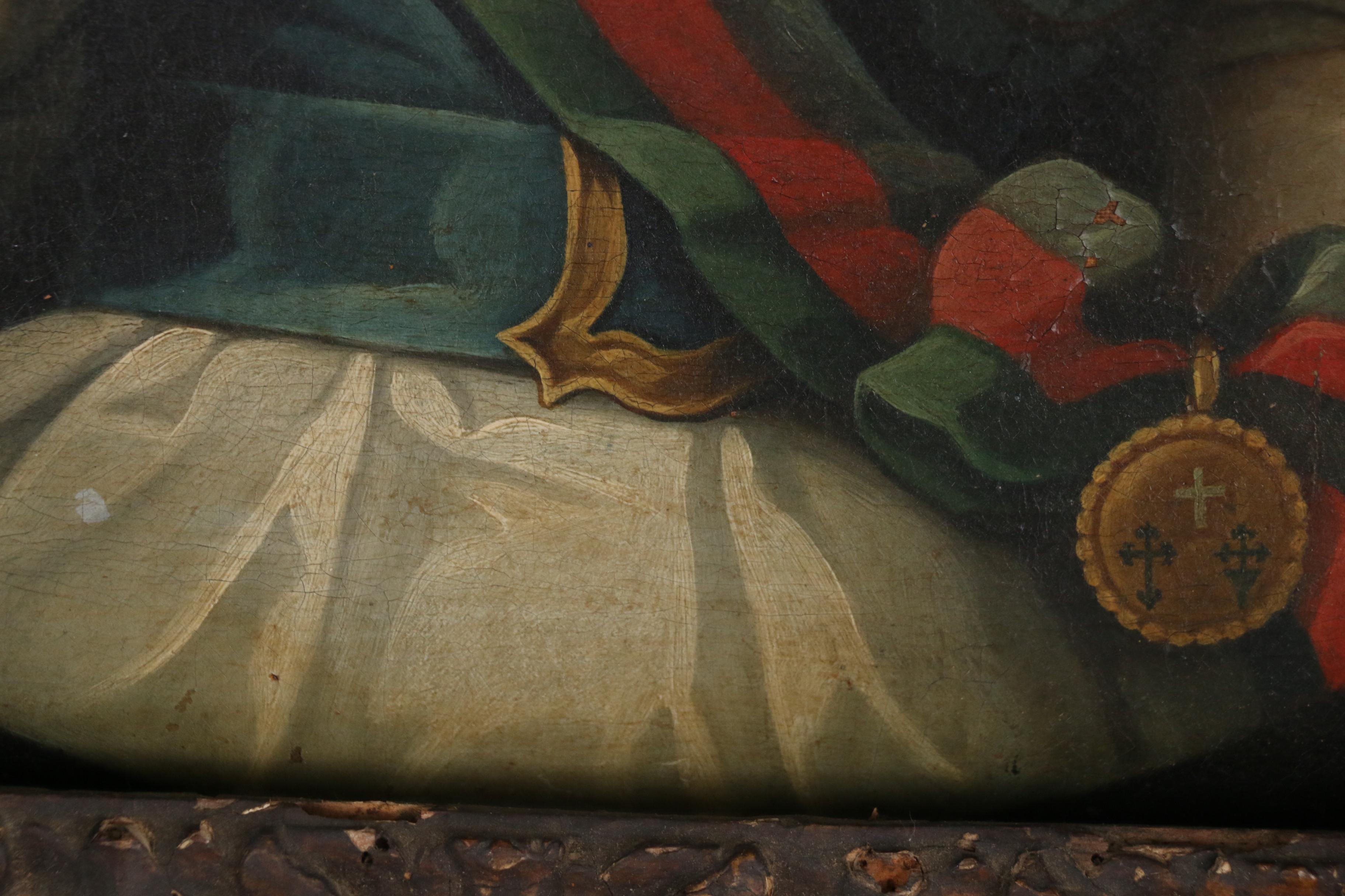 19th Century Oil Portrait of Queen Maria II of Portugal