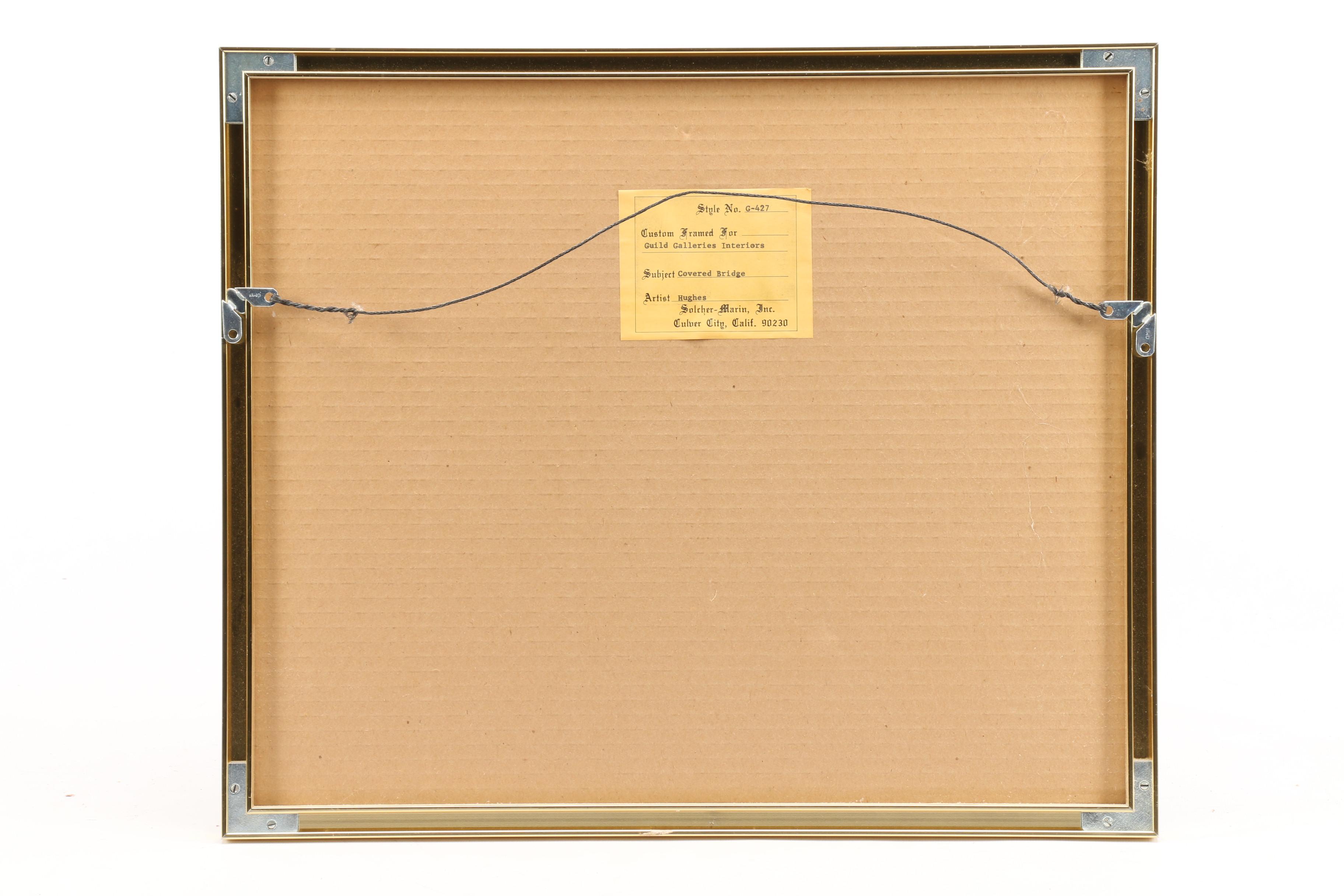 Ginger Hughes Limited Edition Sepia Etching with Aquatint "Covered Bridges"