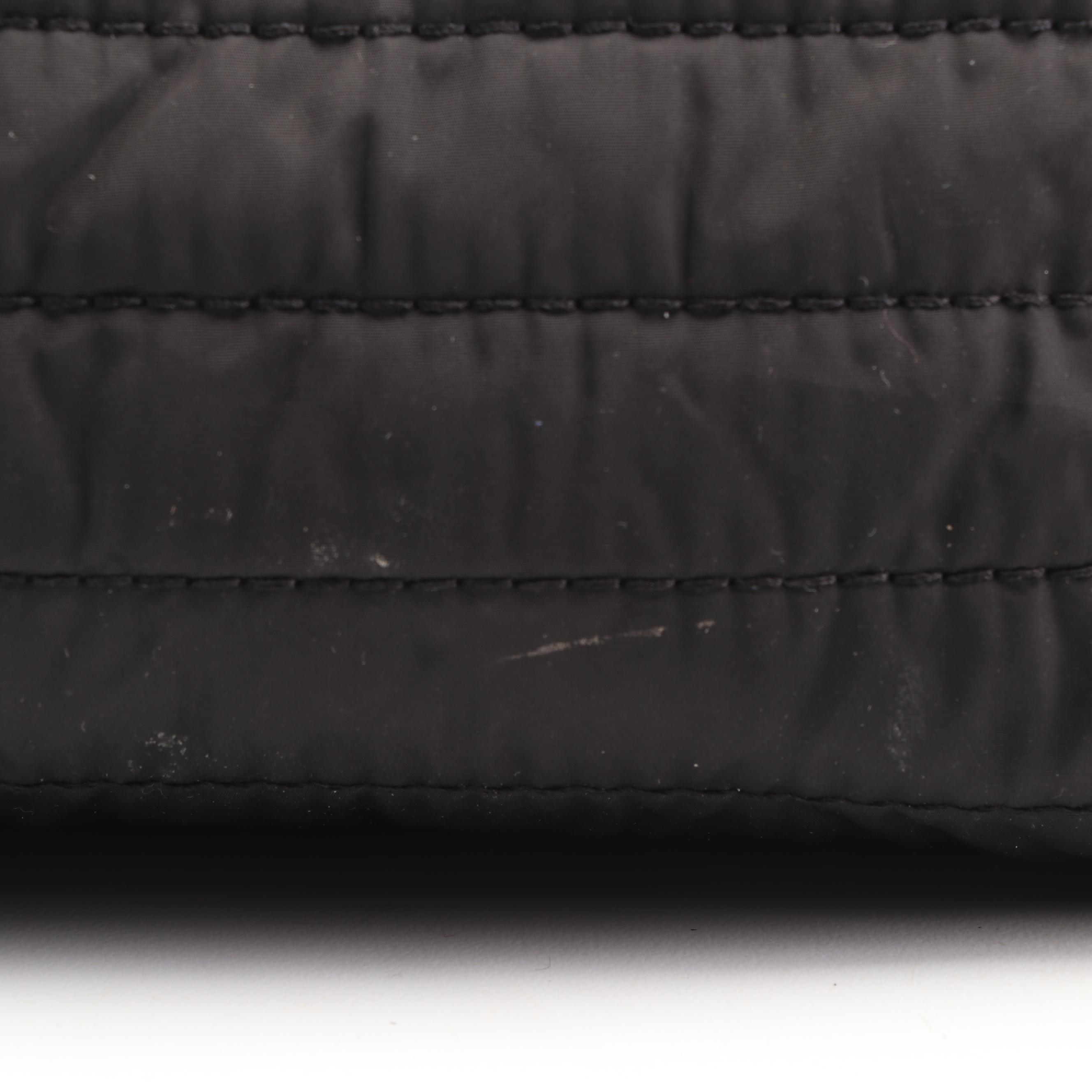 Women's Prada Velvet Grafite Sneakers with Moncler Modello Quilted Cosmetic Bag