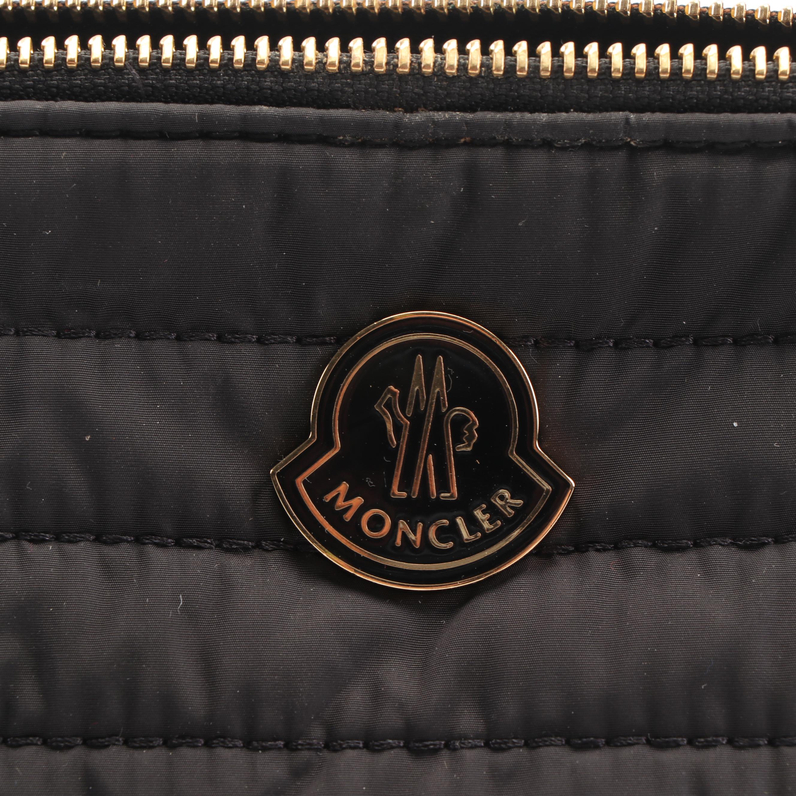 Women's Prada Velvet Grafite Sneakers with Moncler Modello Quilted Cosmetic Bag