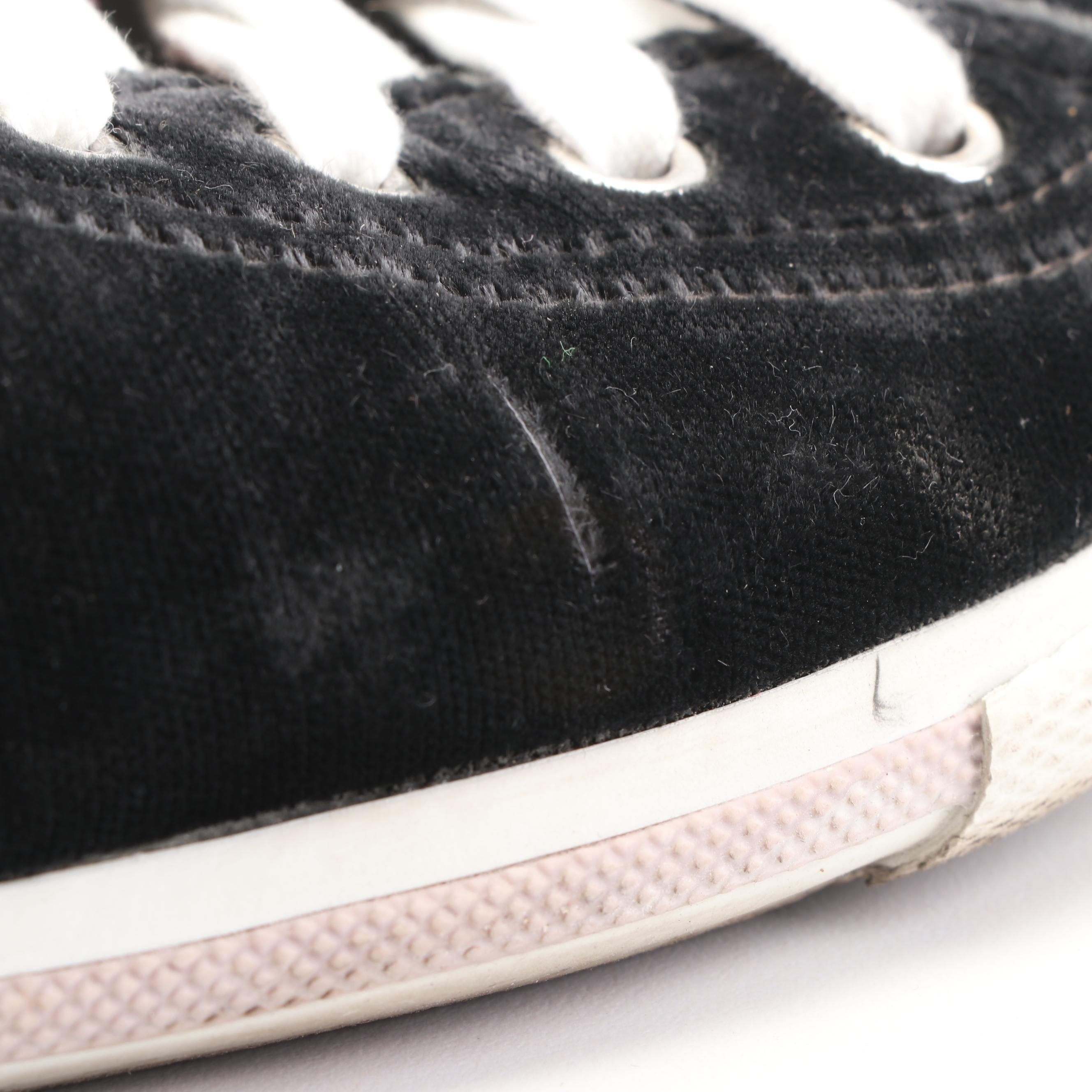 Women's Prada Velvet Grafite Sneakers with Moncler Modello Quilted Cosmetic Bag