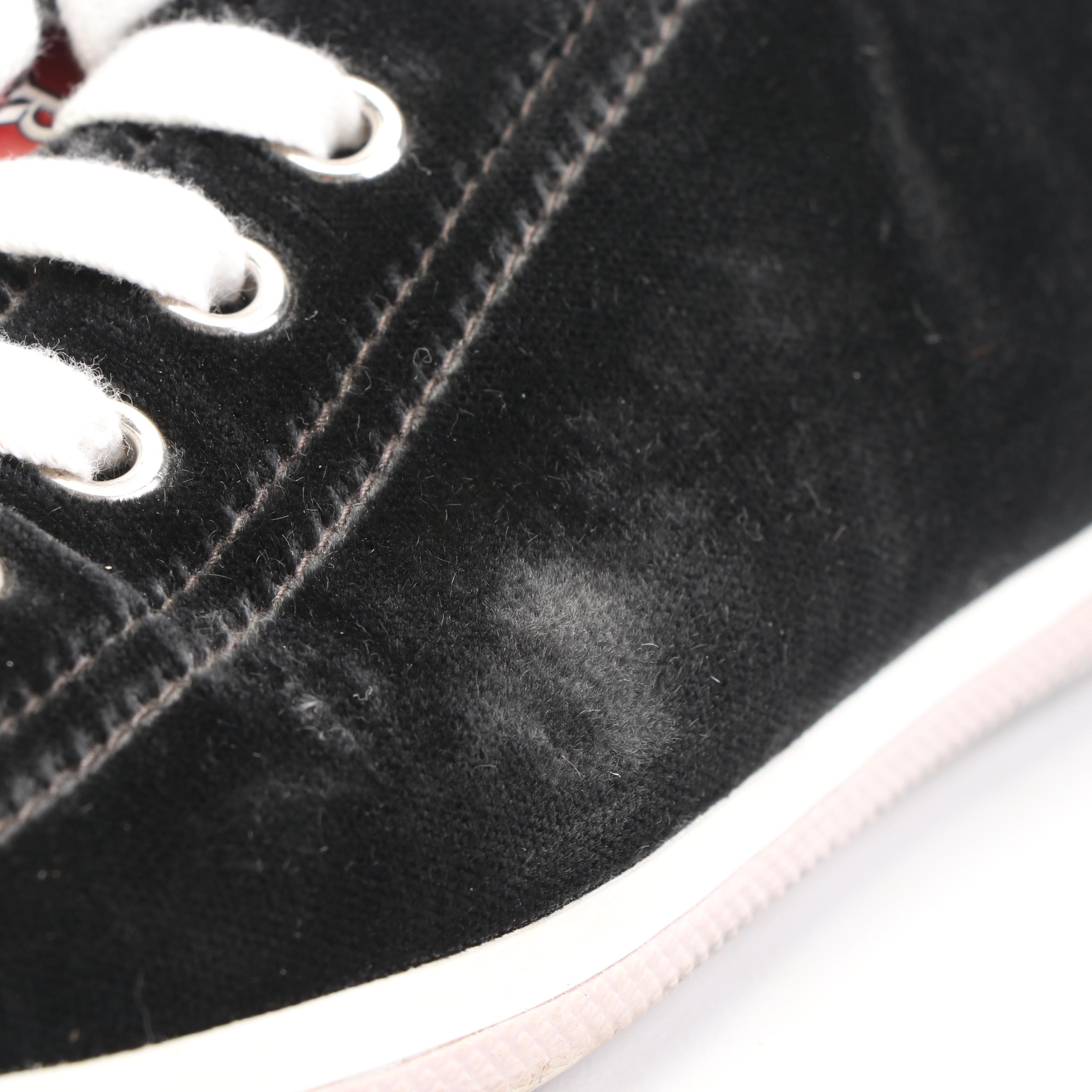 Women's Prada Velvet Grafite Sneakers with Moncler Modello Quilted Cosmetic Bag