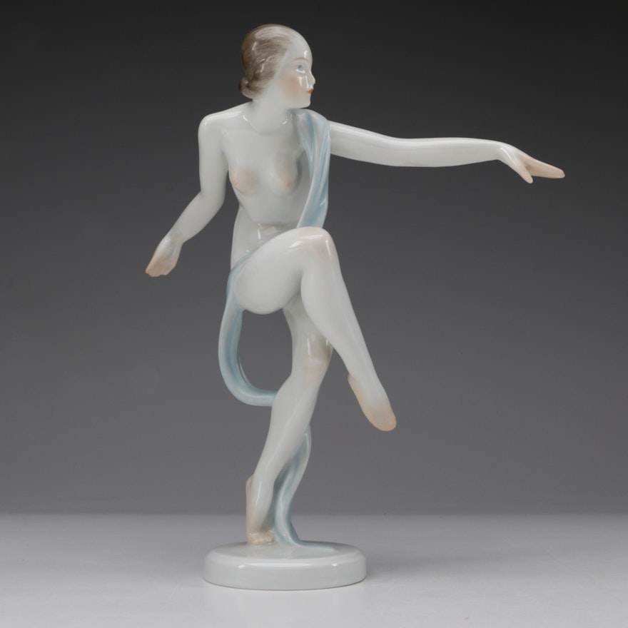 Herend "Female Nude Dancer" Porcelain Figurine