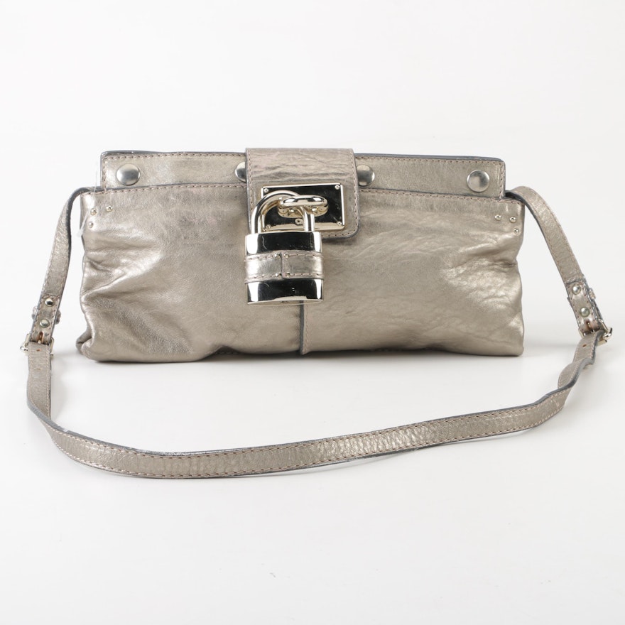 Chloé Metallic Silver Leather Paddington Shoulder Bag