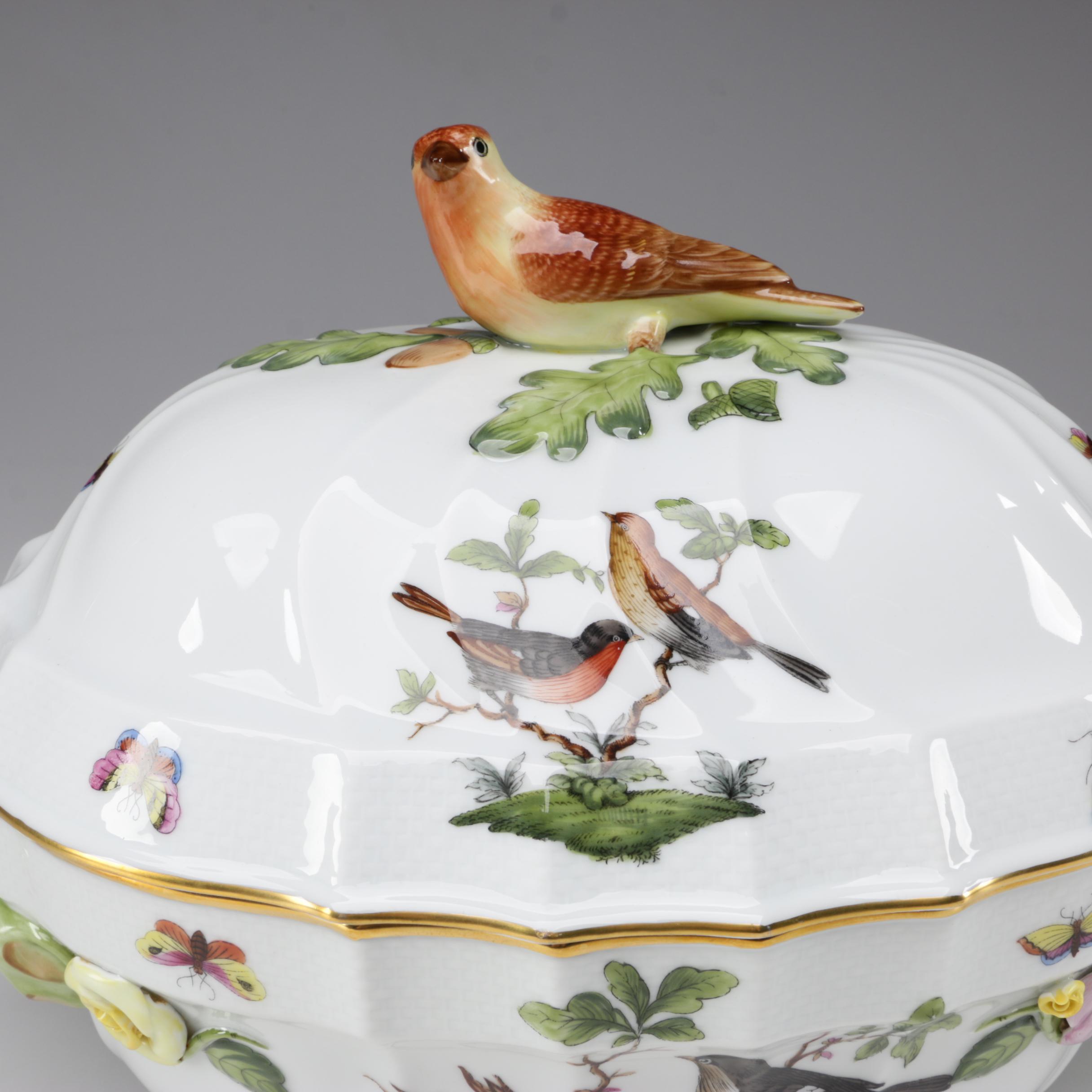 Herend "Rothschild Bird" Porcelain Tureen with Lid
