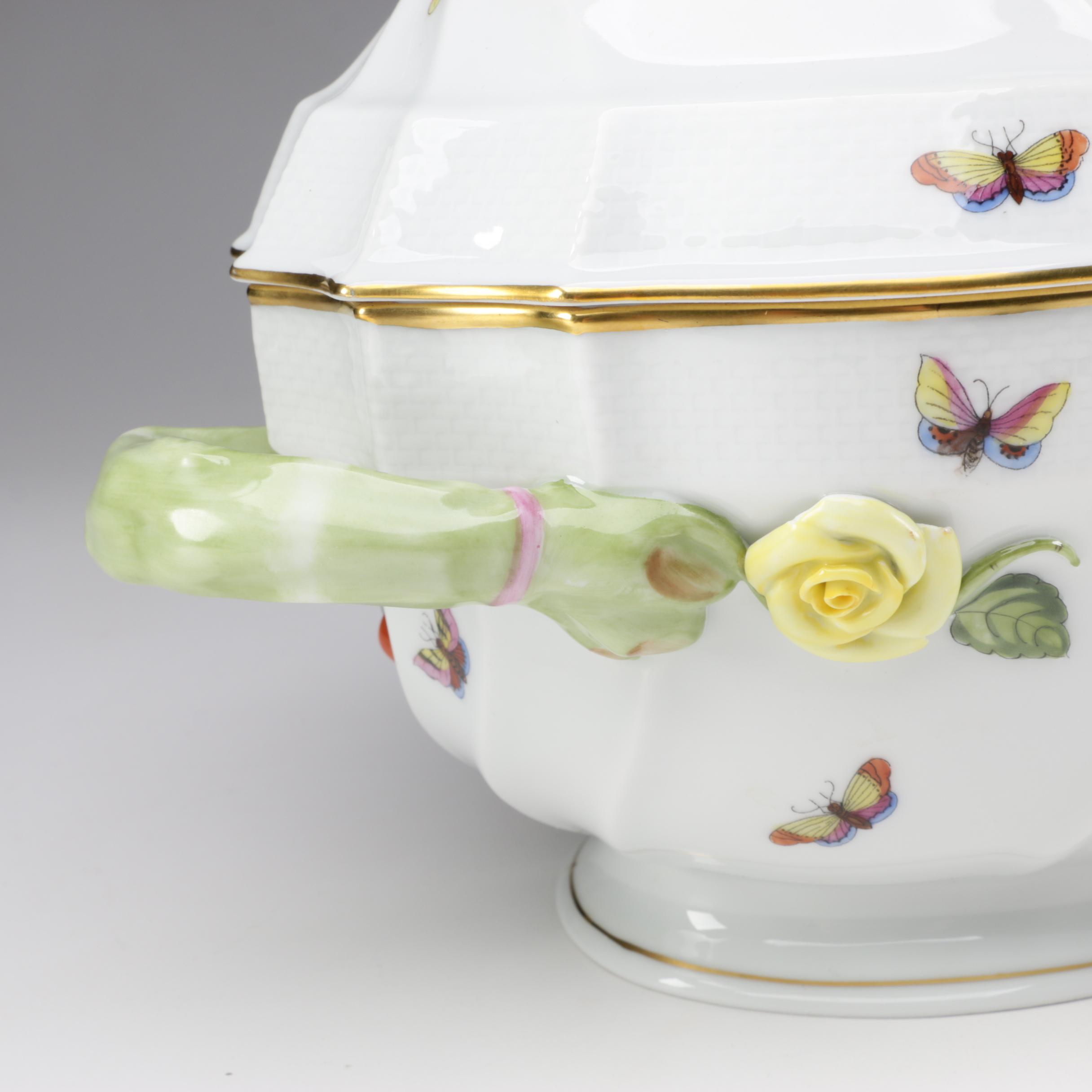 Herend "Rothschild Bird" Porcelain Tureen with Lid