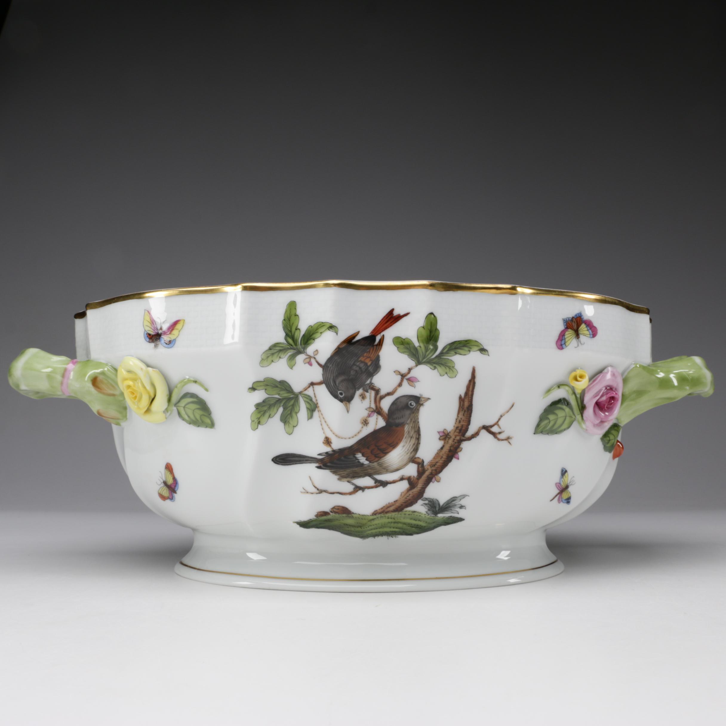 Herend "Rothschild Bird" Porcelain Tureen with Lid